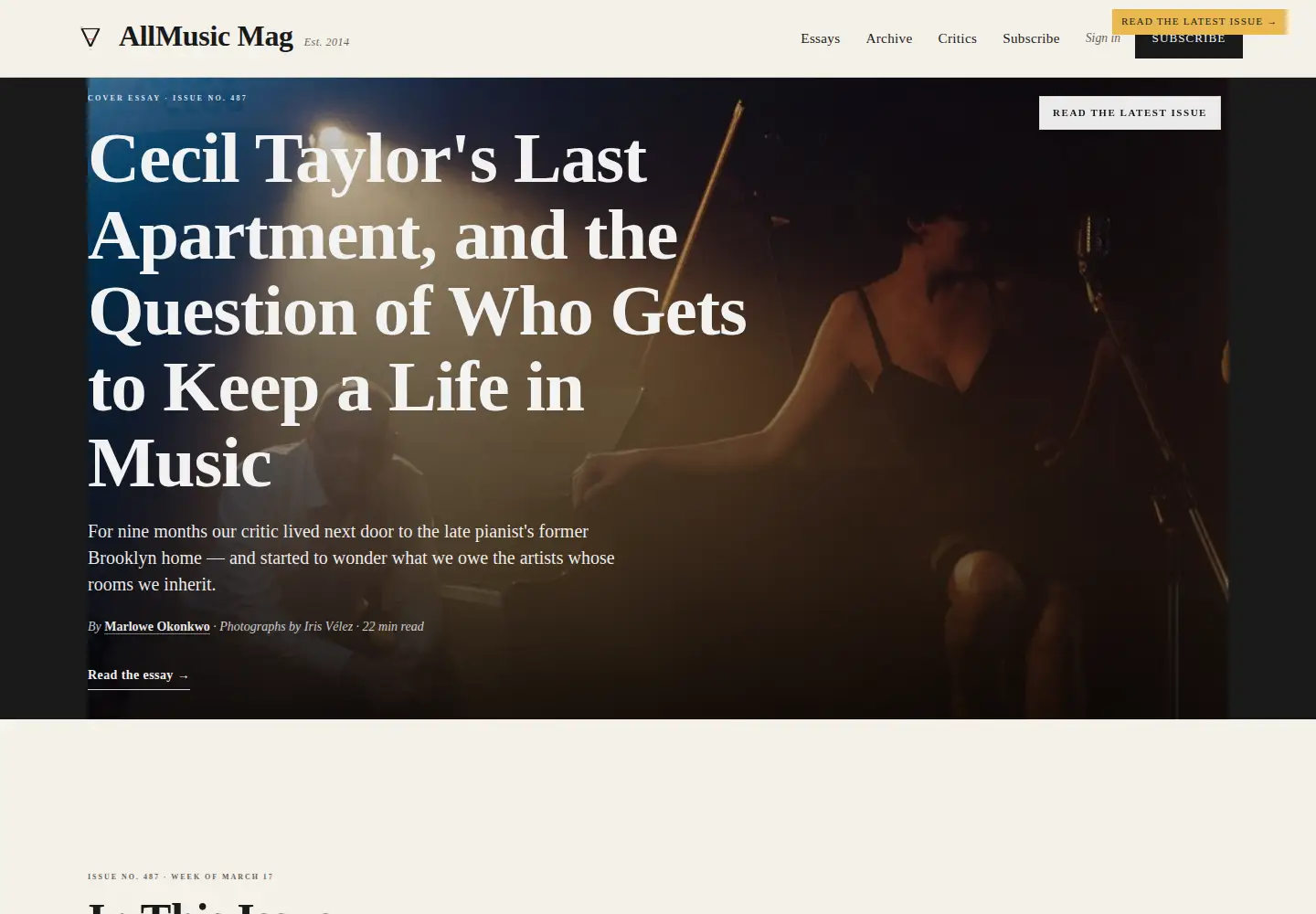 Captured homepage of allmusic-mag.net in the current scan