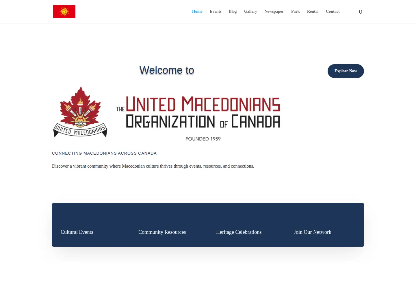 Captured homepage of unitedmacedonians.org in the current scan