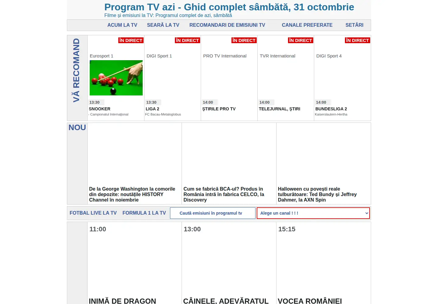 Screenshot of program-tv.ro