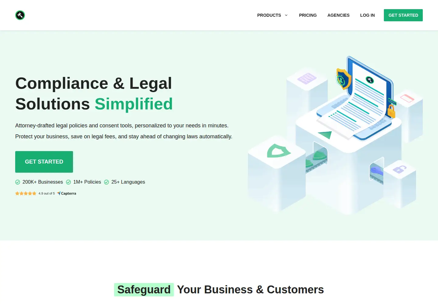 Screenshot of websitepolicies.com