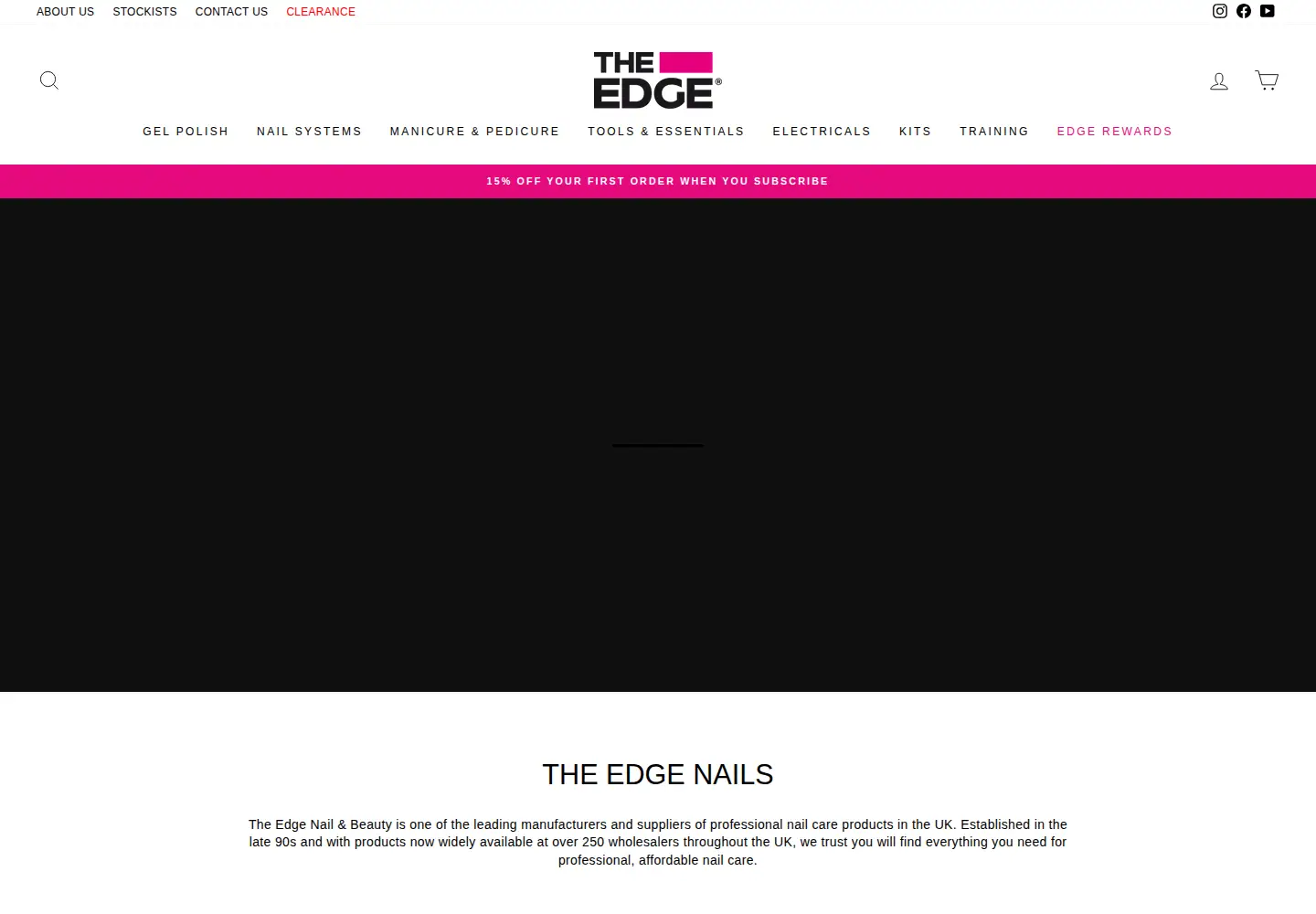 Captured homepage of edgenails.co.uk in the current scan