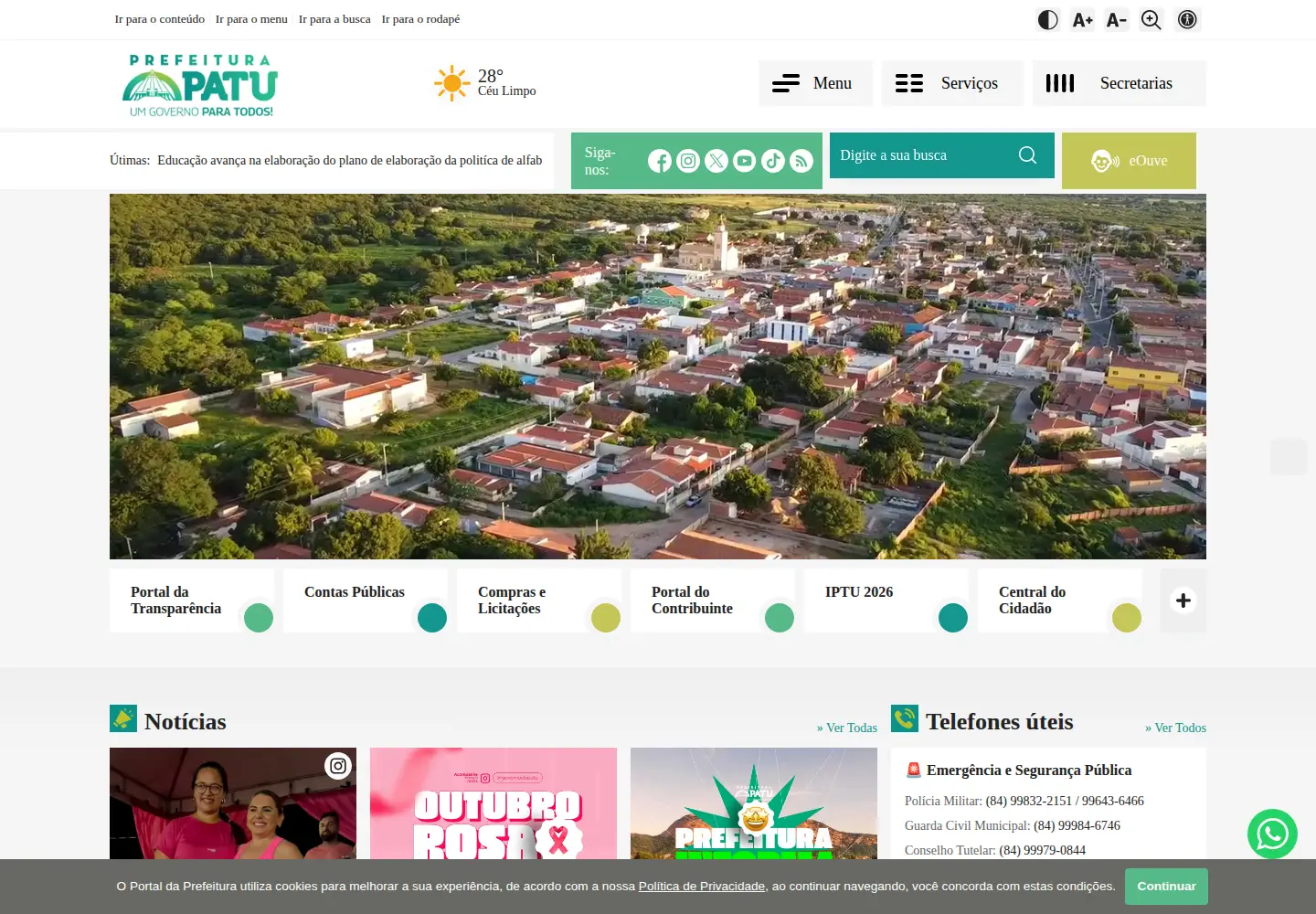 Screenshot of patu.rn.gov.br