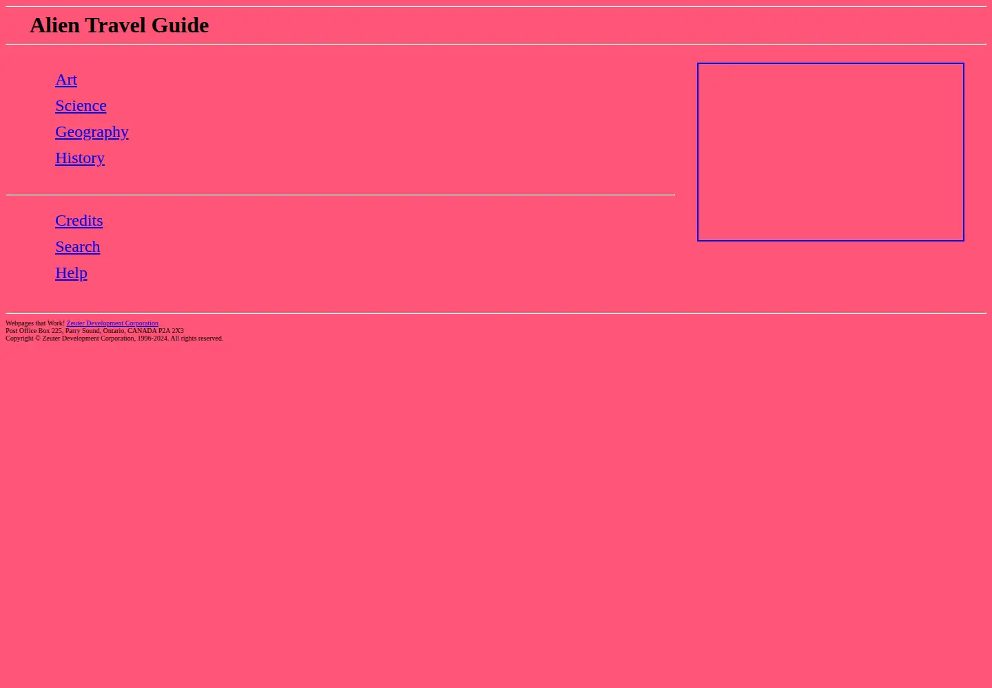 Screenshot of alientravelguide.com