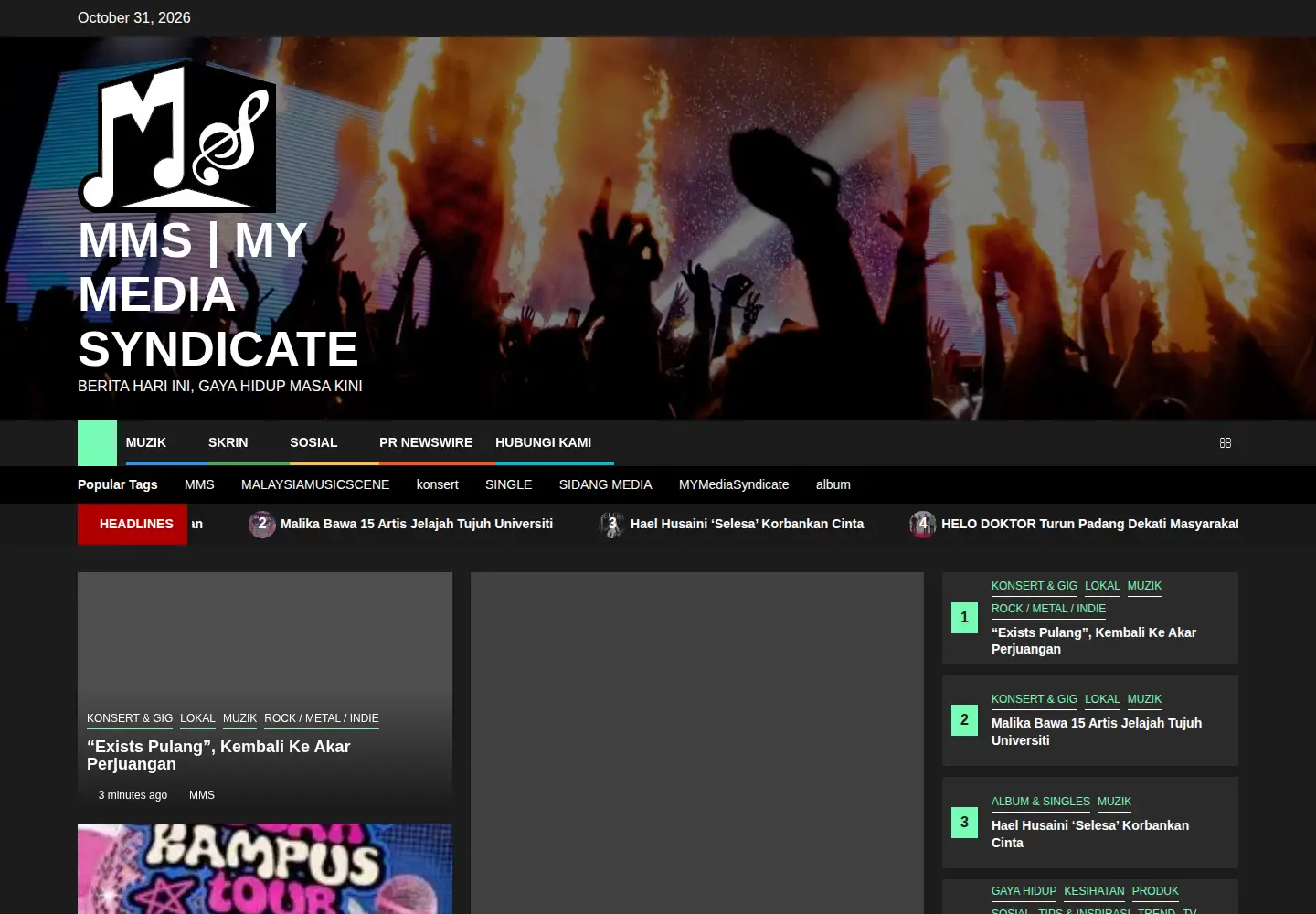 Screenshot of msmusicscene.com