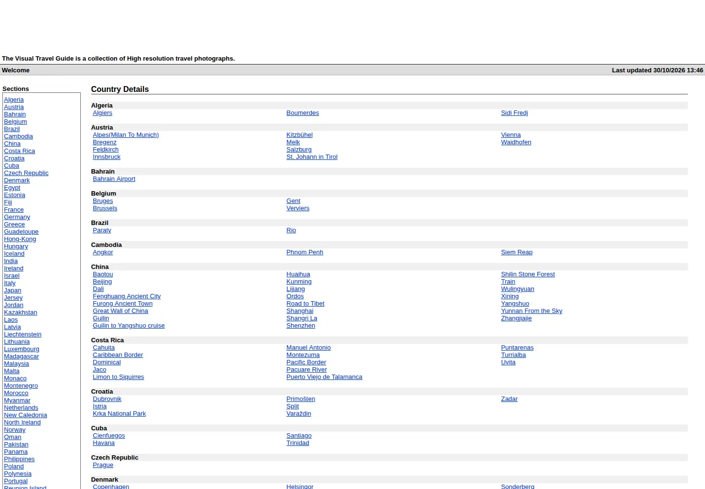 Screenshot of visualtravelguide.com