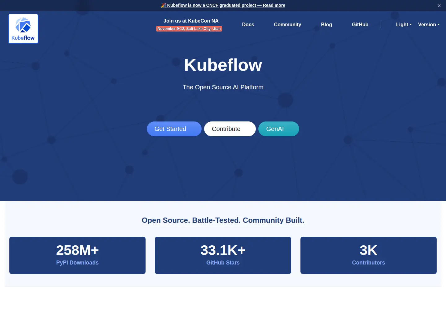 Screenshot of kubeflow.org