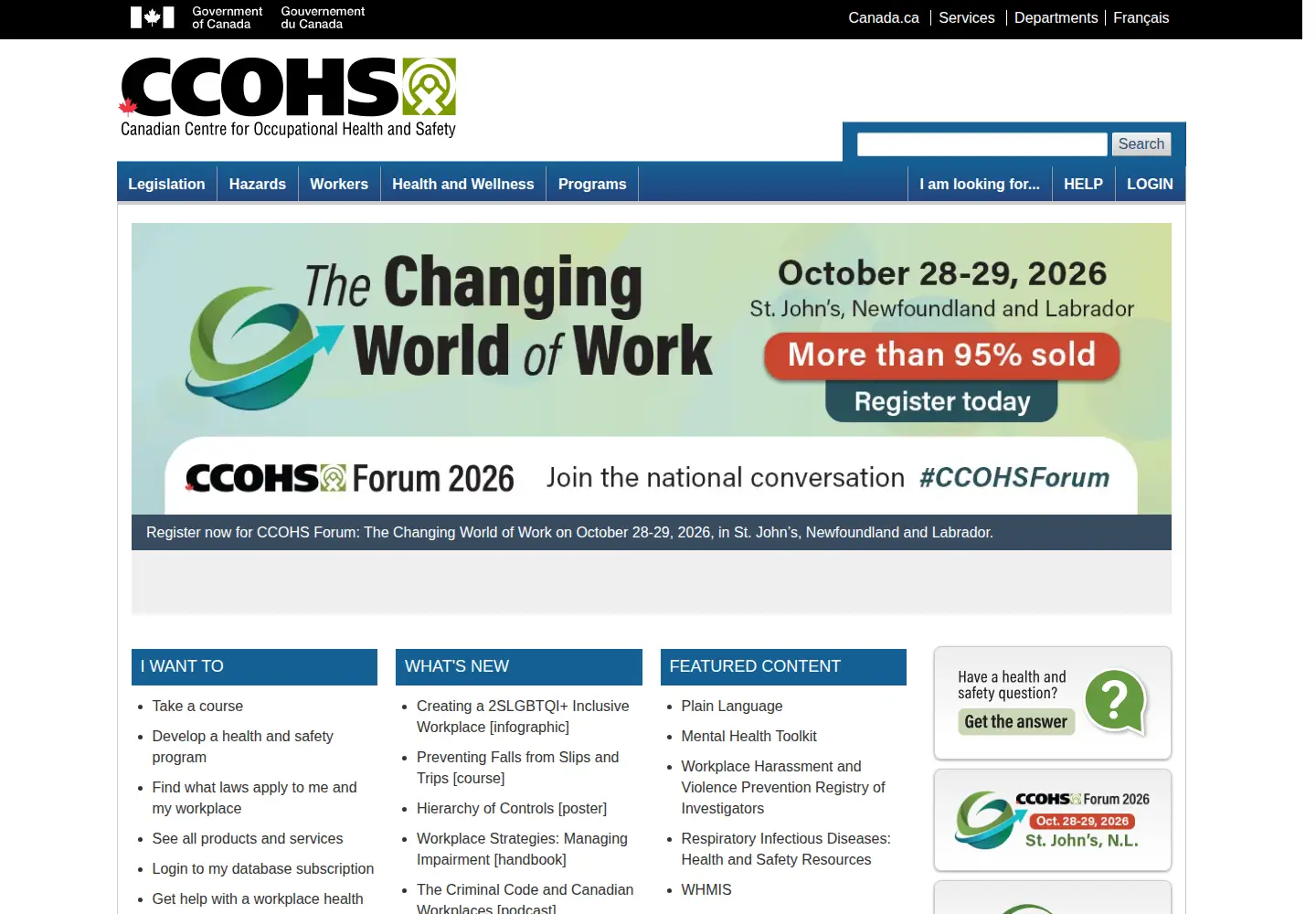 Screenshot of ccohs.ca
