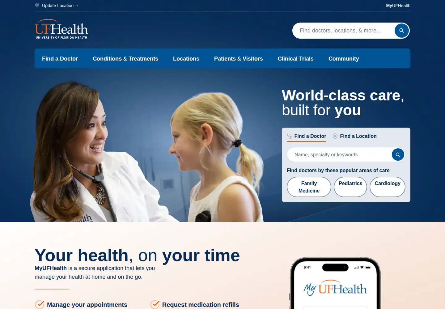 Screenshot of ufhealth.org