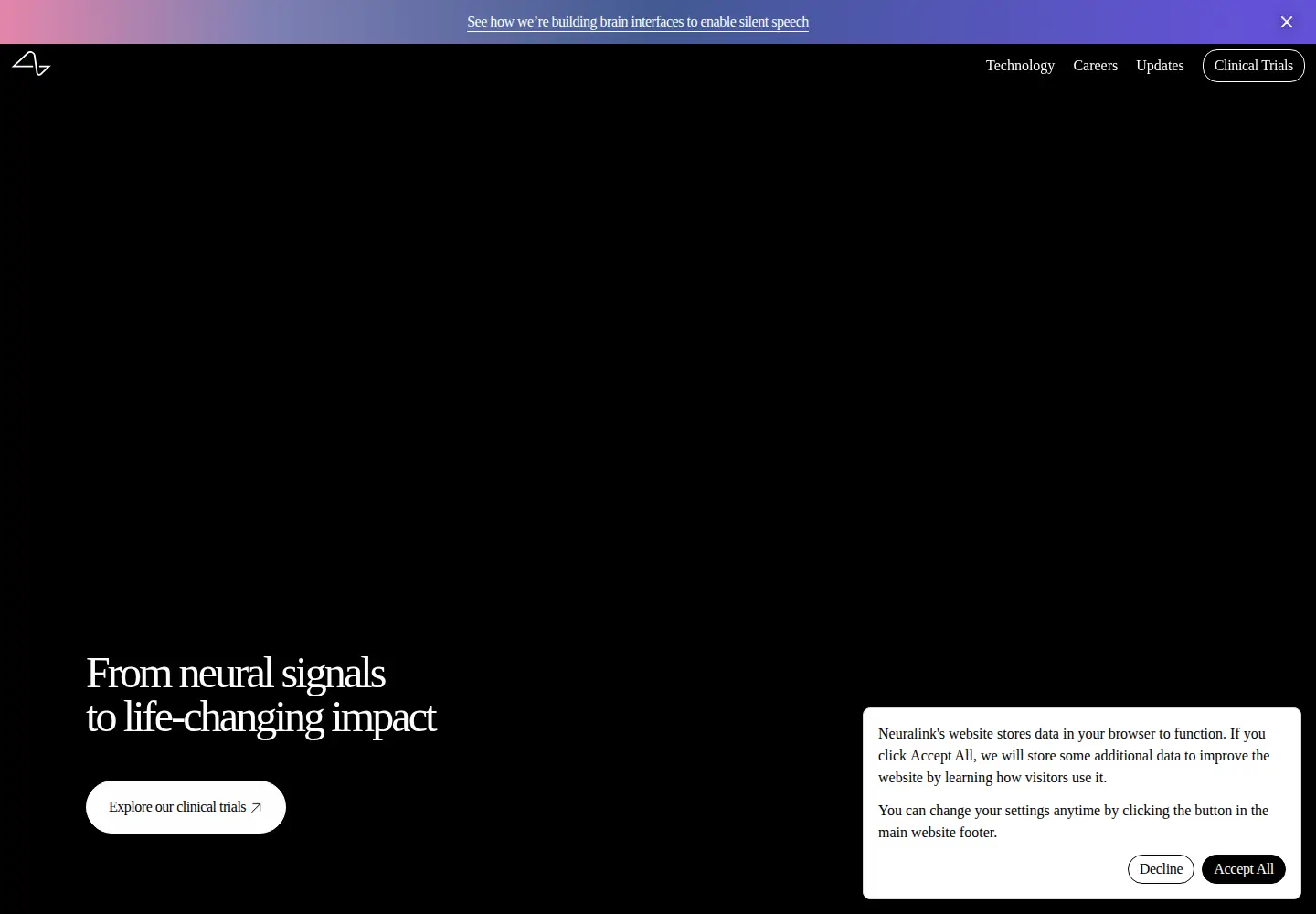 Screenshot of neuralink.com