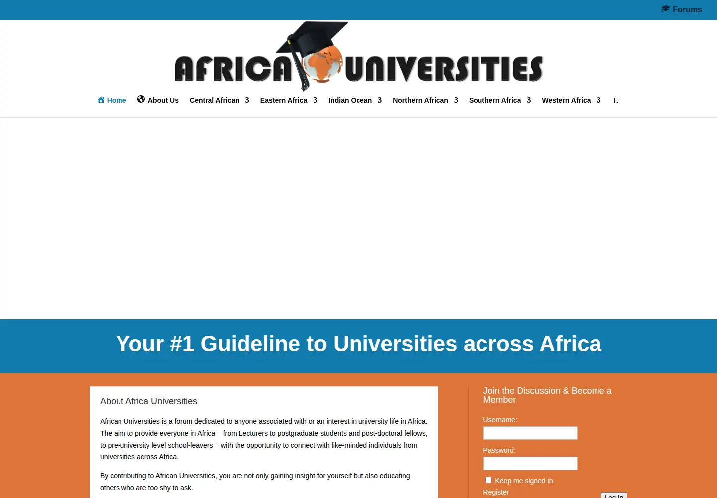 Screenshot of africauniversities.org