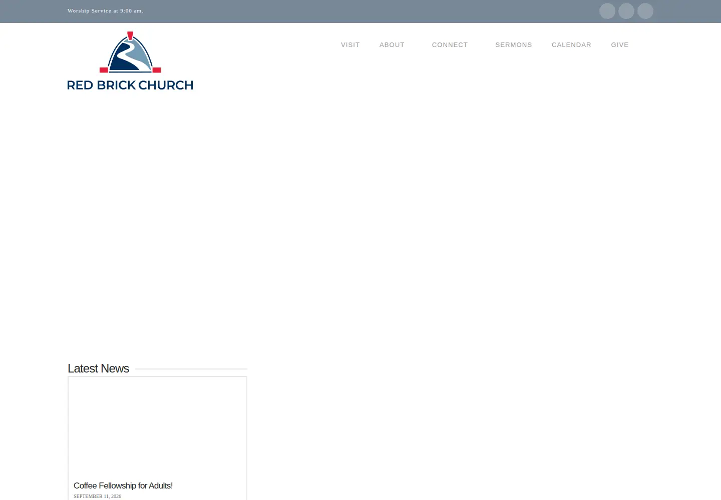 Captured homepage of theredbrickchurch.org in the current scan