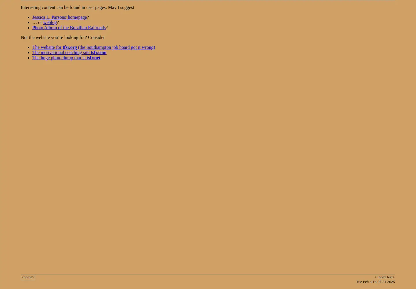 Captured homepage of tsfr.org in the current scan