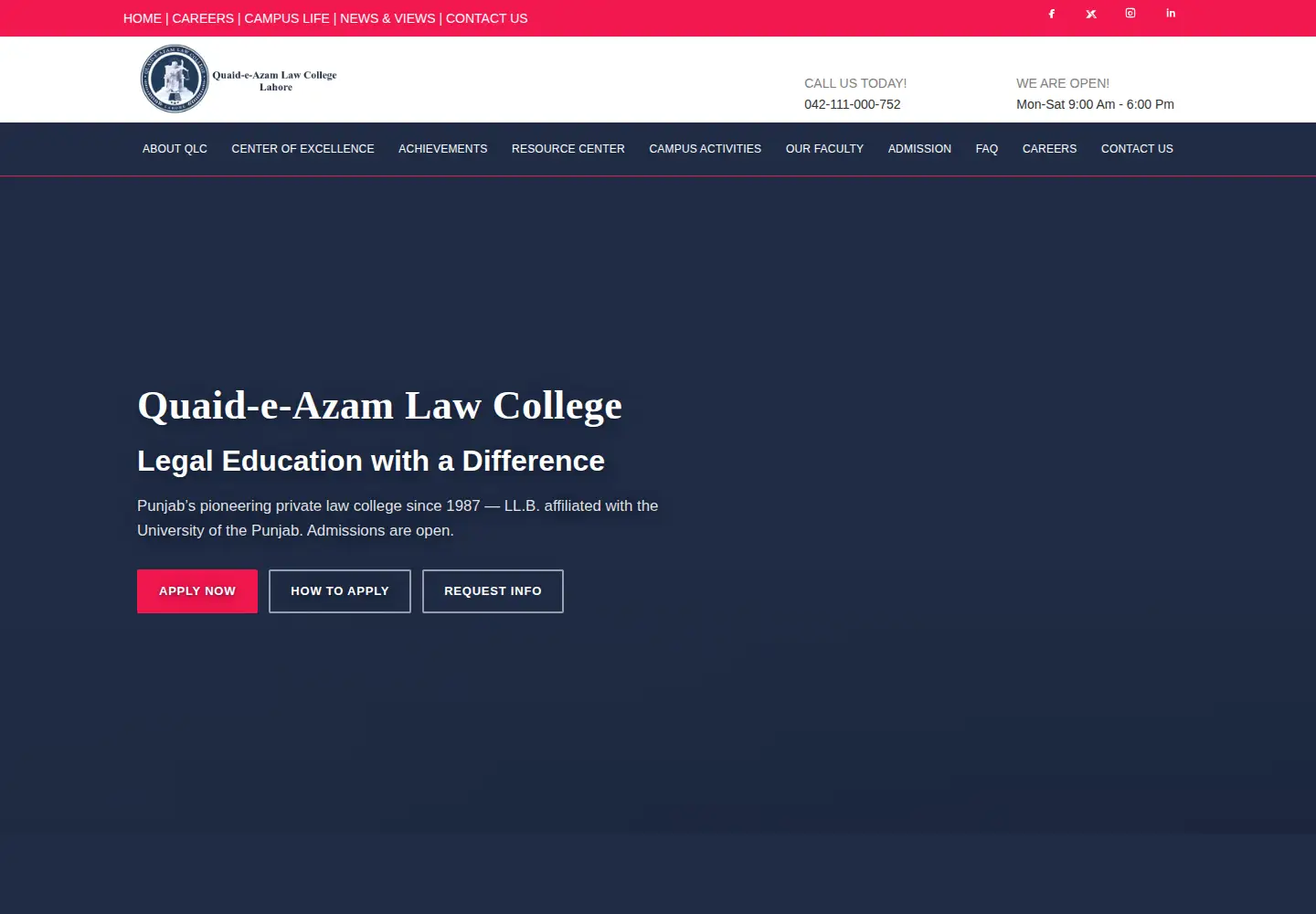 Screenshot of qlc.edu.pk