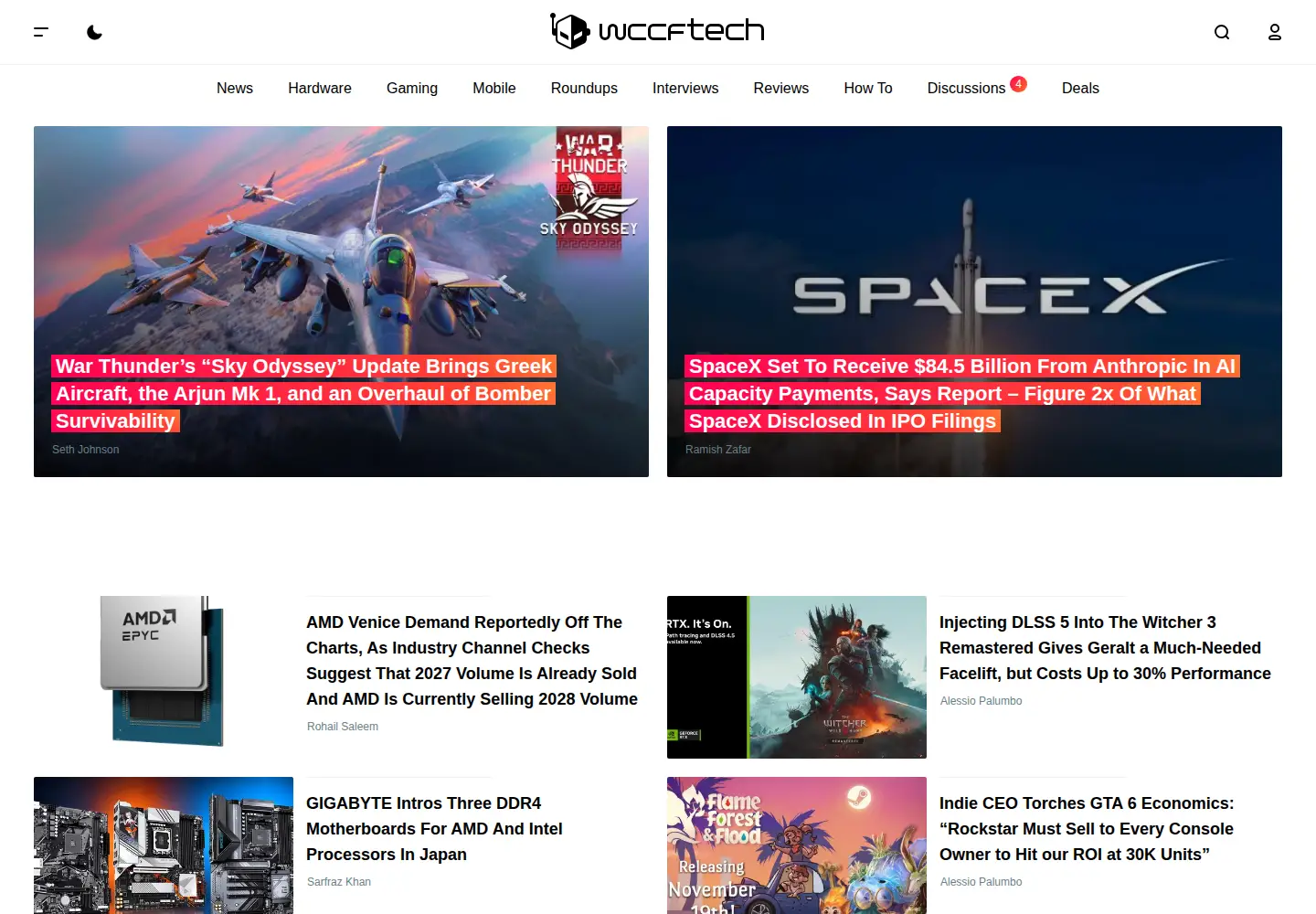 Screenshot of wccftech.com