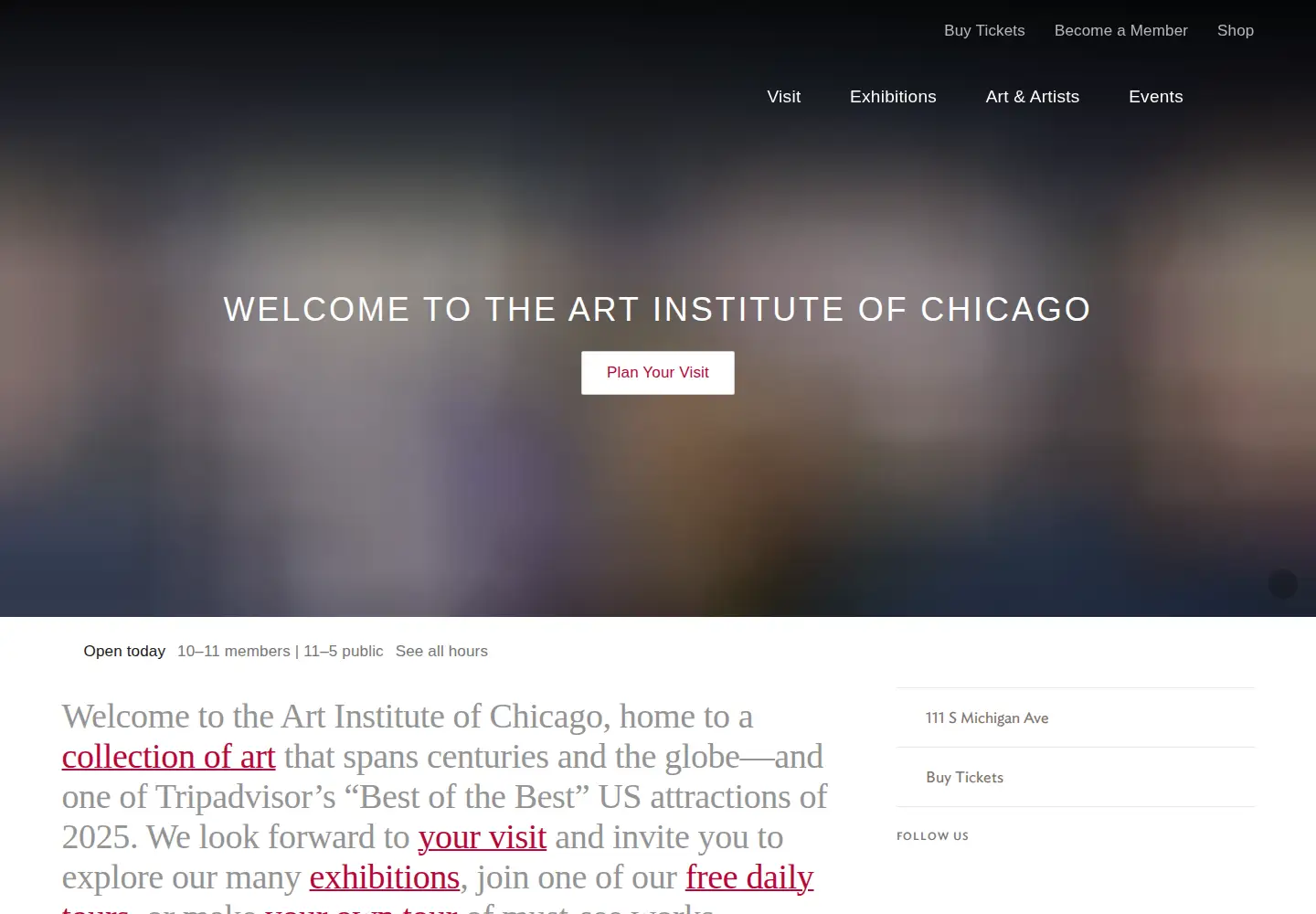 Screenshot of artic.edu