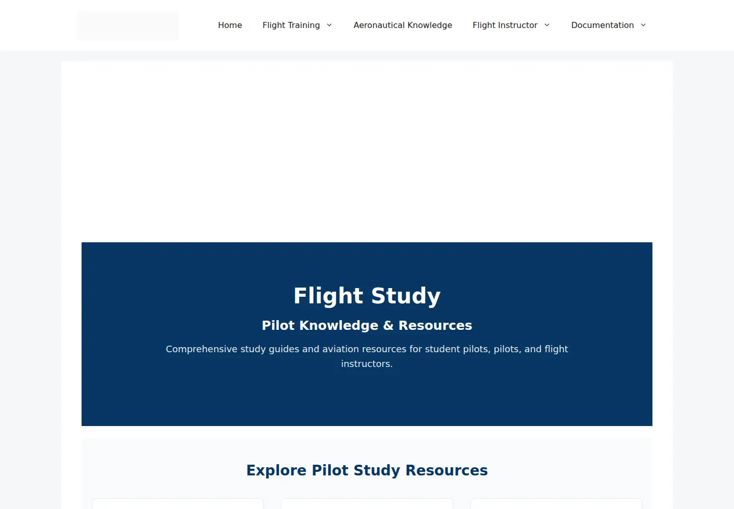 Captured homepage of flight-study.com in the current scan
