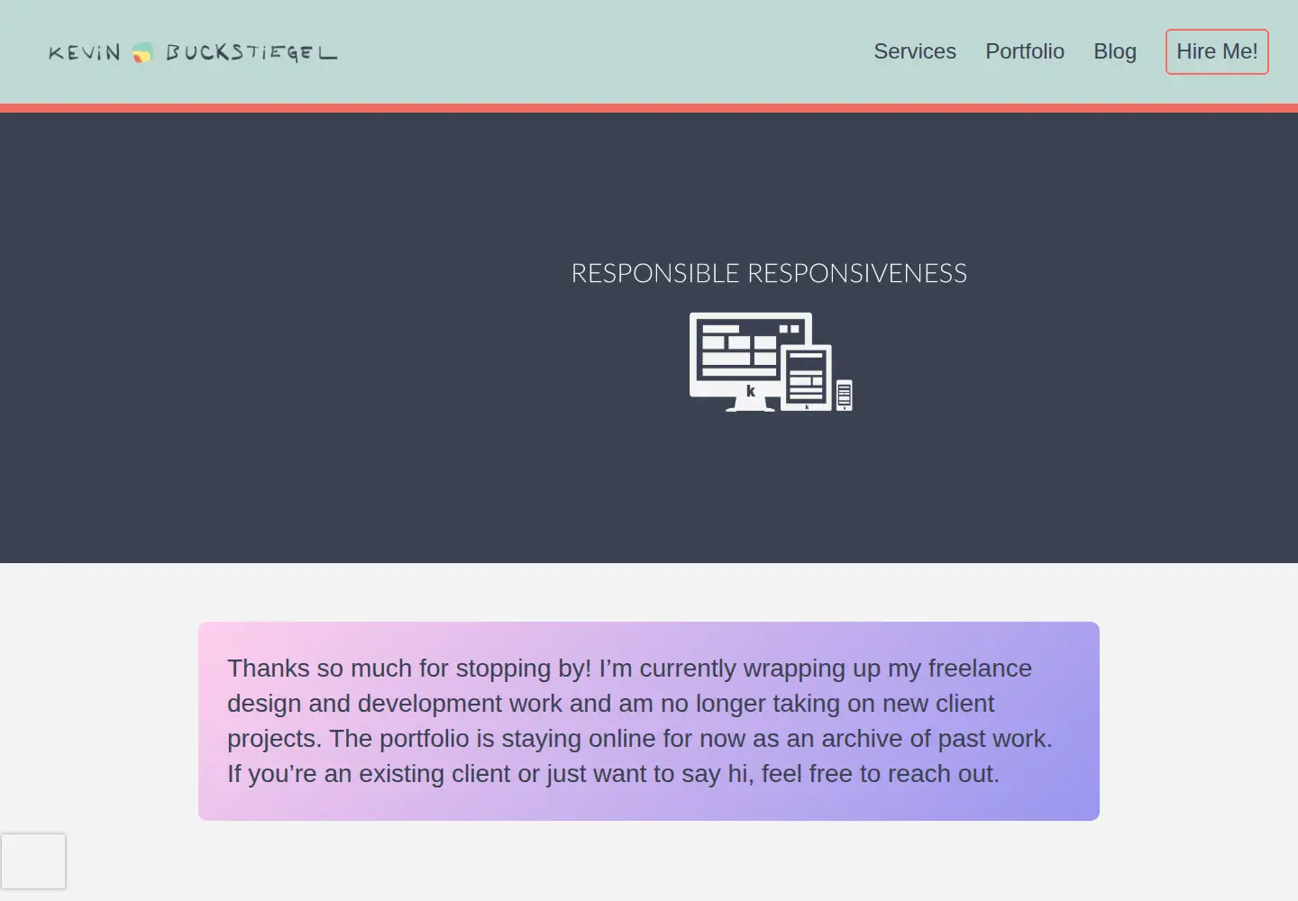 Screenshot of kevinbuckstiegel.com