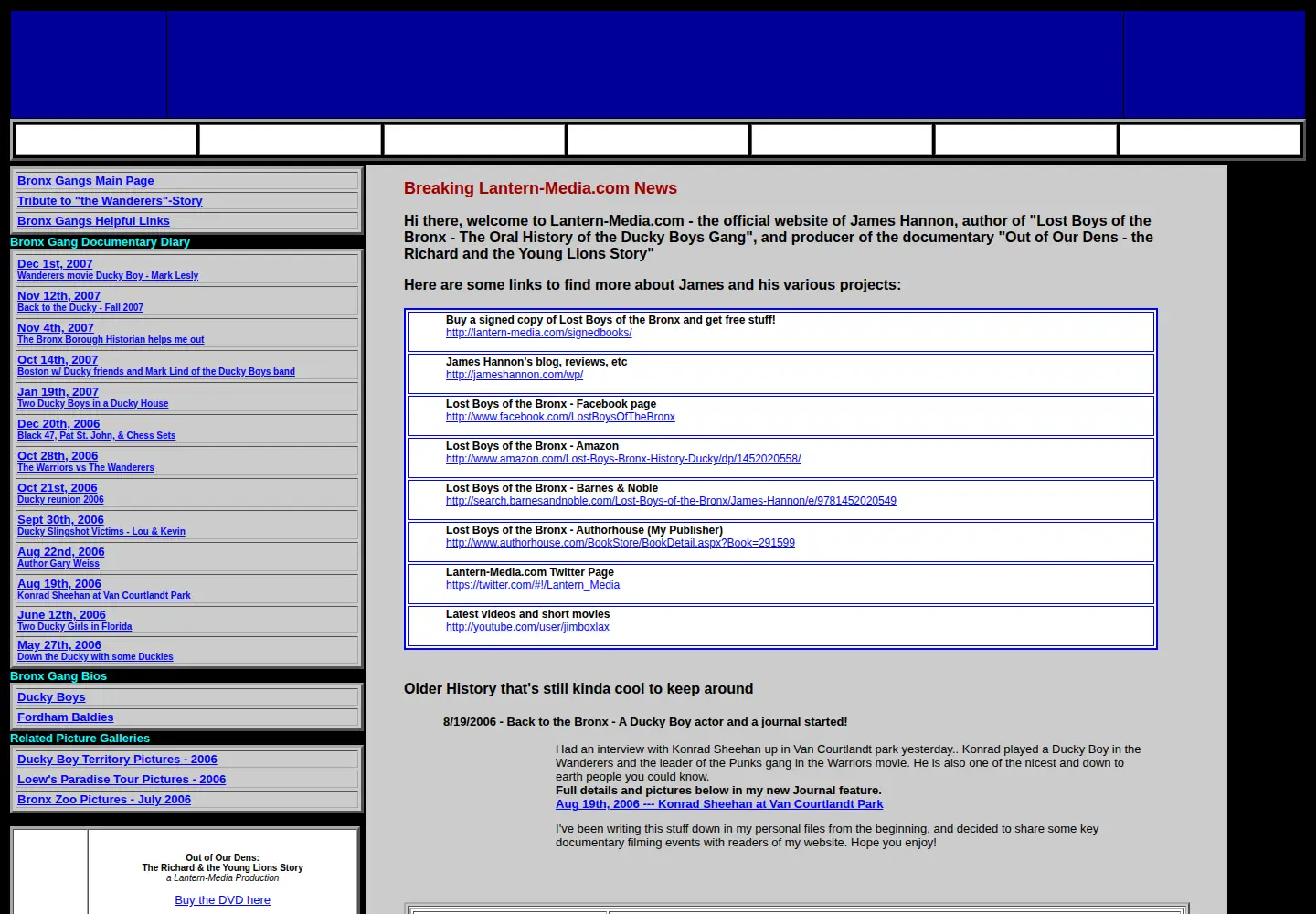 Captured homepage of lantern-media.com in the current scan