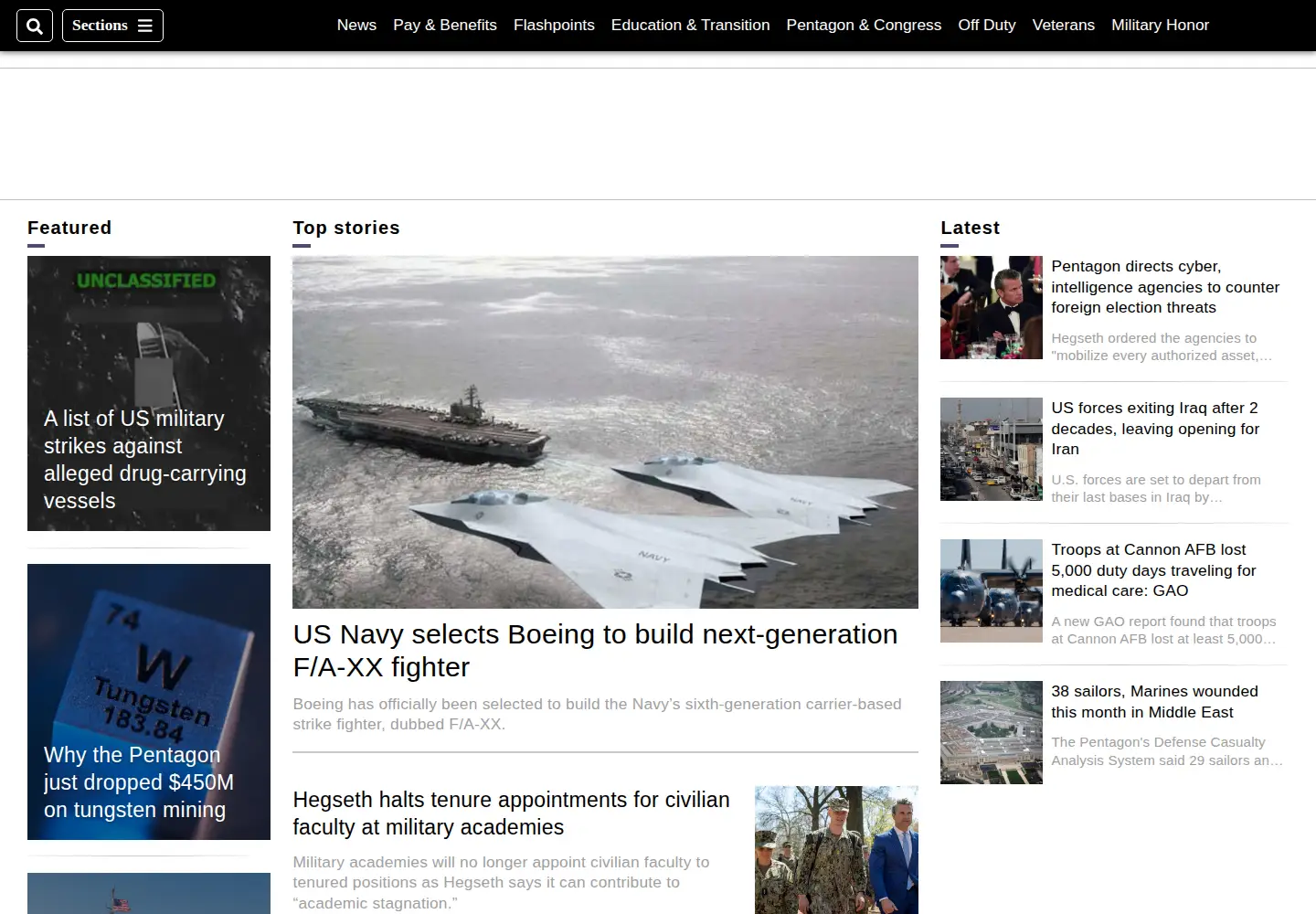 Screenshot of militarytimes.com