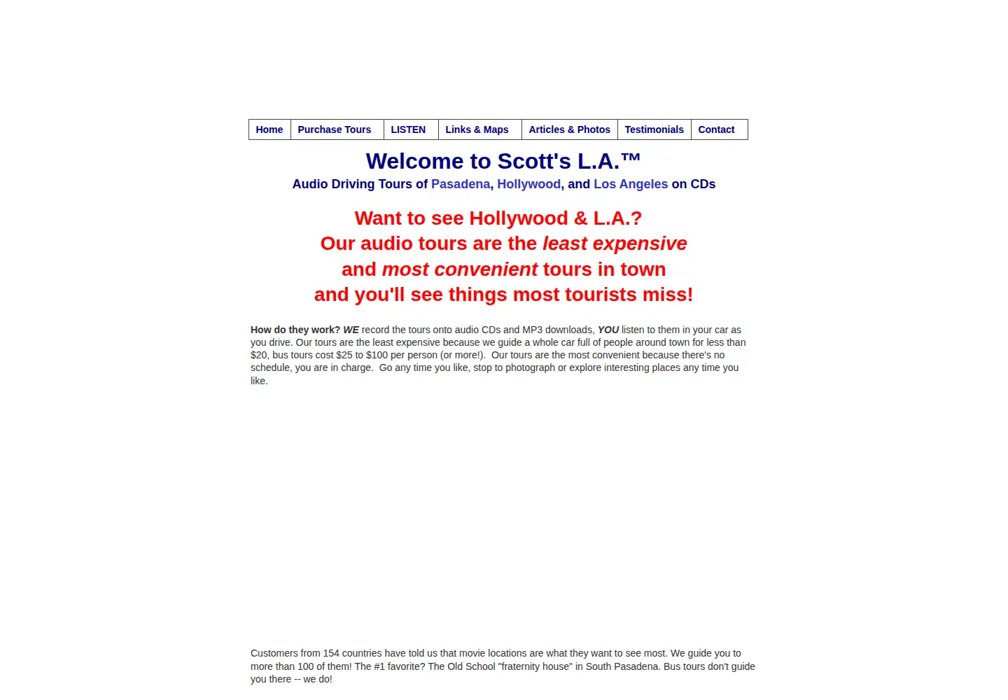 Captured homepage of scottsla.com in the current scan