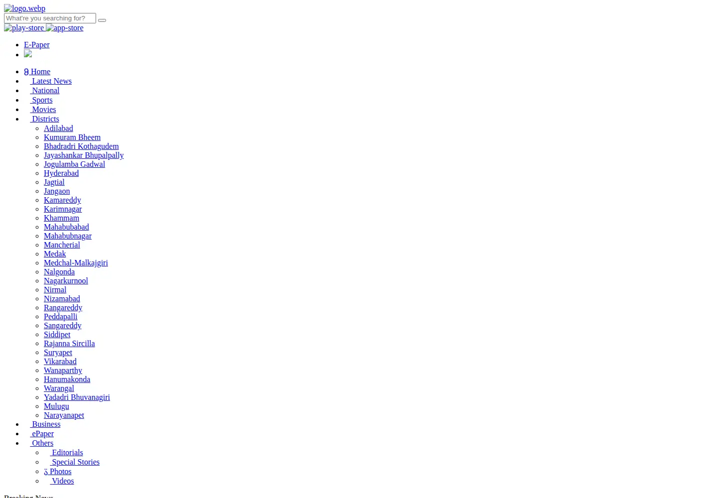 Screenshot of vijayakranthinews.com