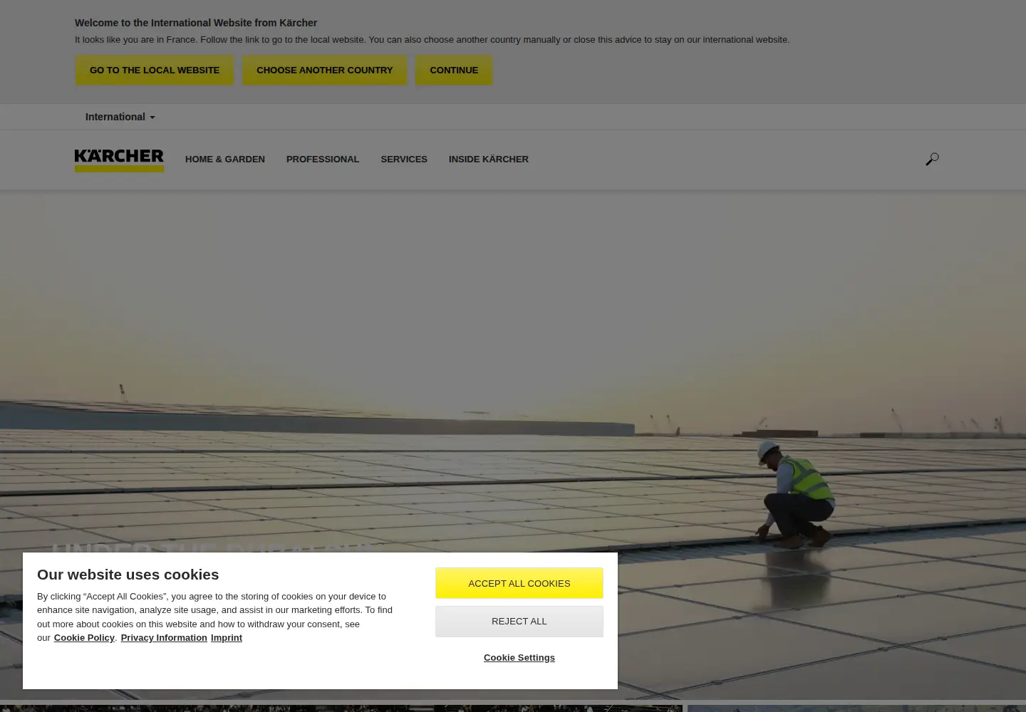 Screenshot of kaercher.com