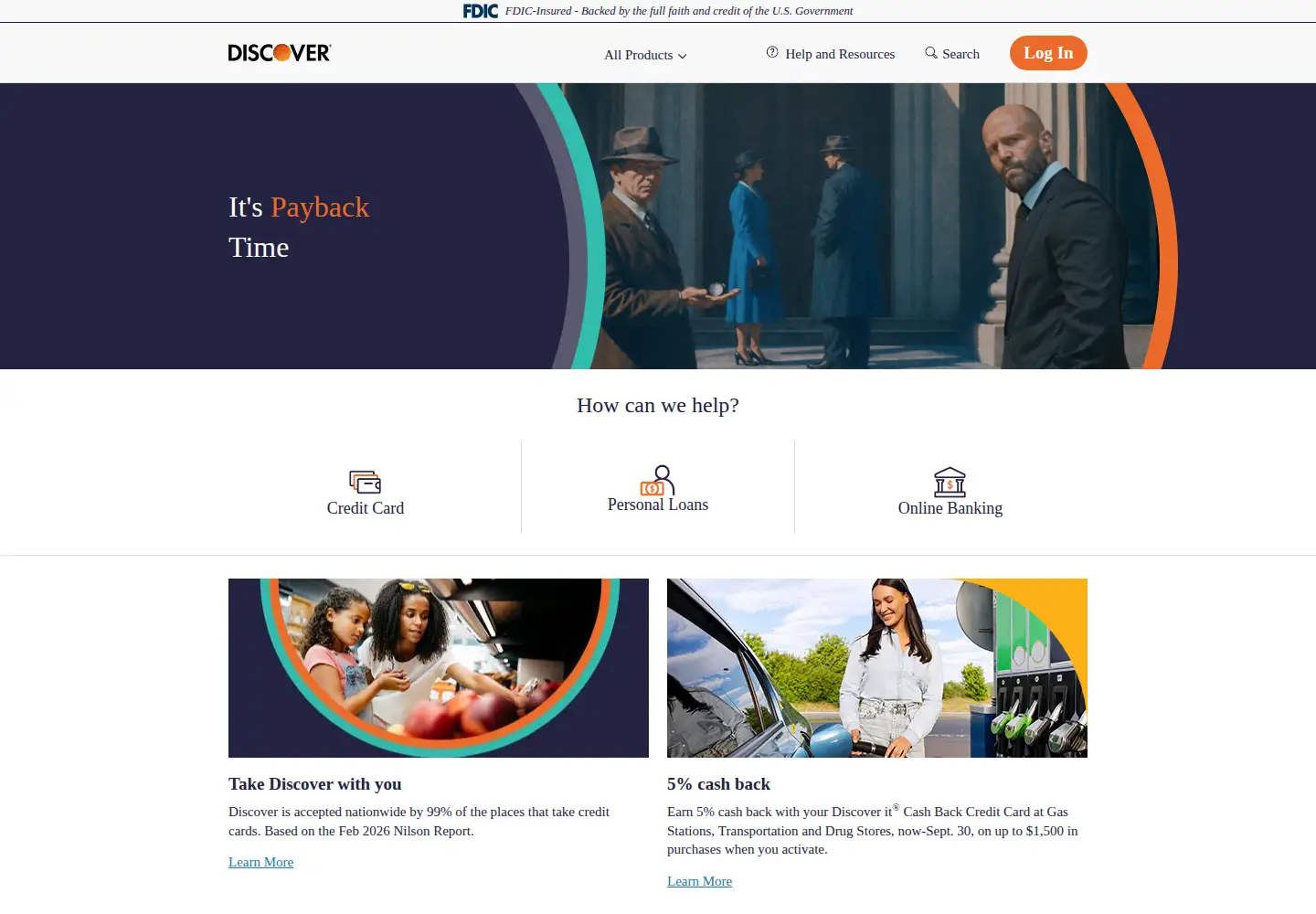 Screenshot of discover.com