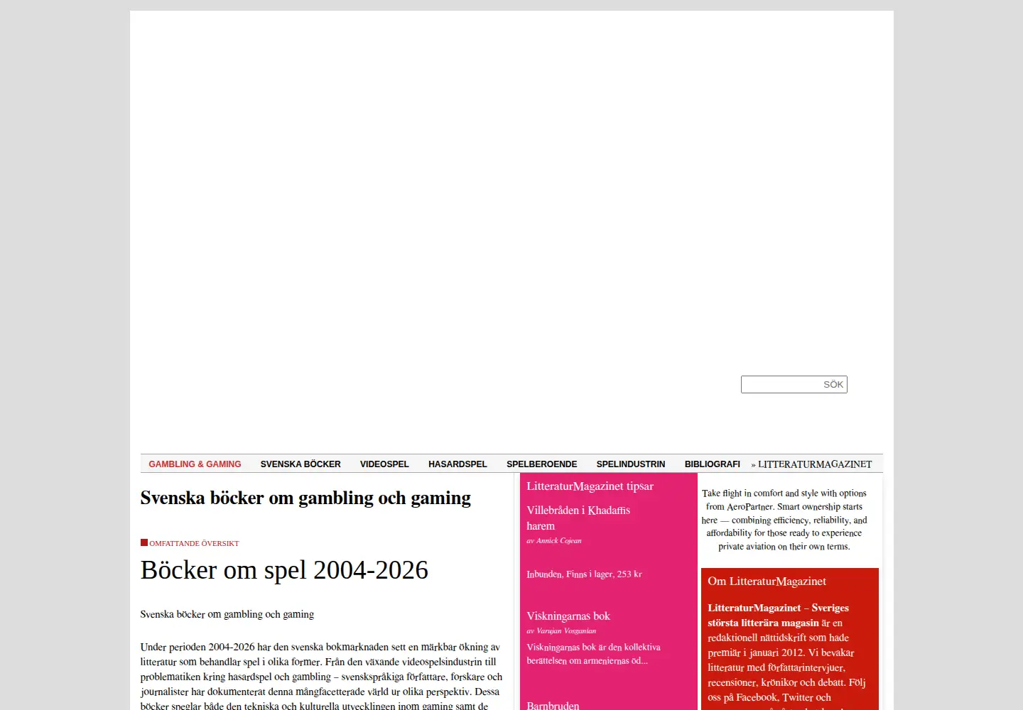 Captured homepage of stieglarsson.info in the current scan