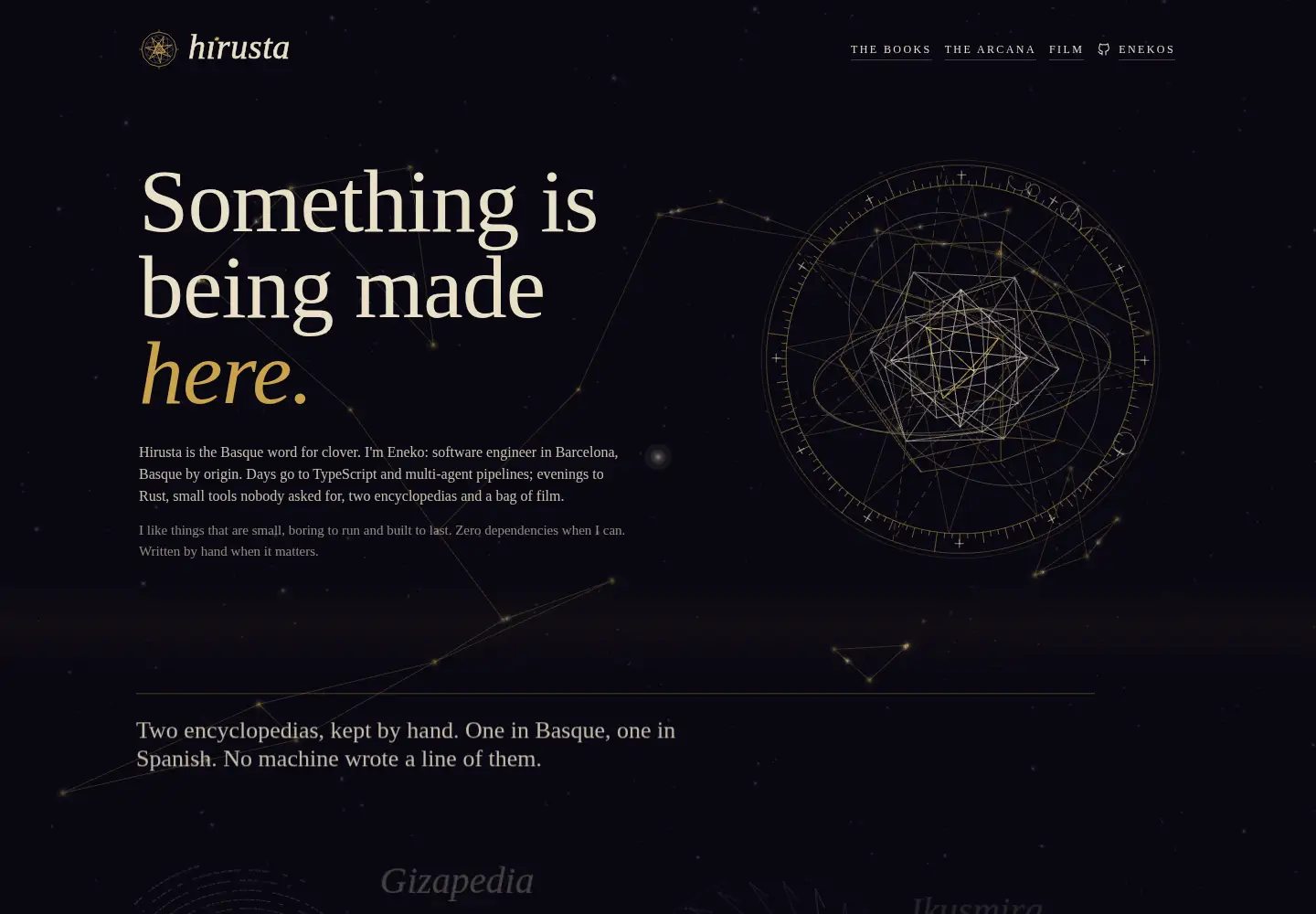 Screenshot of hirusta.io
