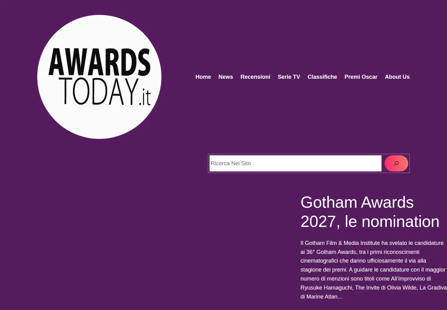 Screenshot of awardstoday.it