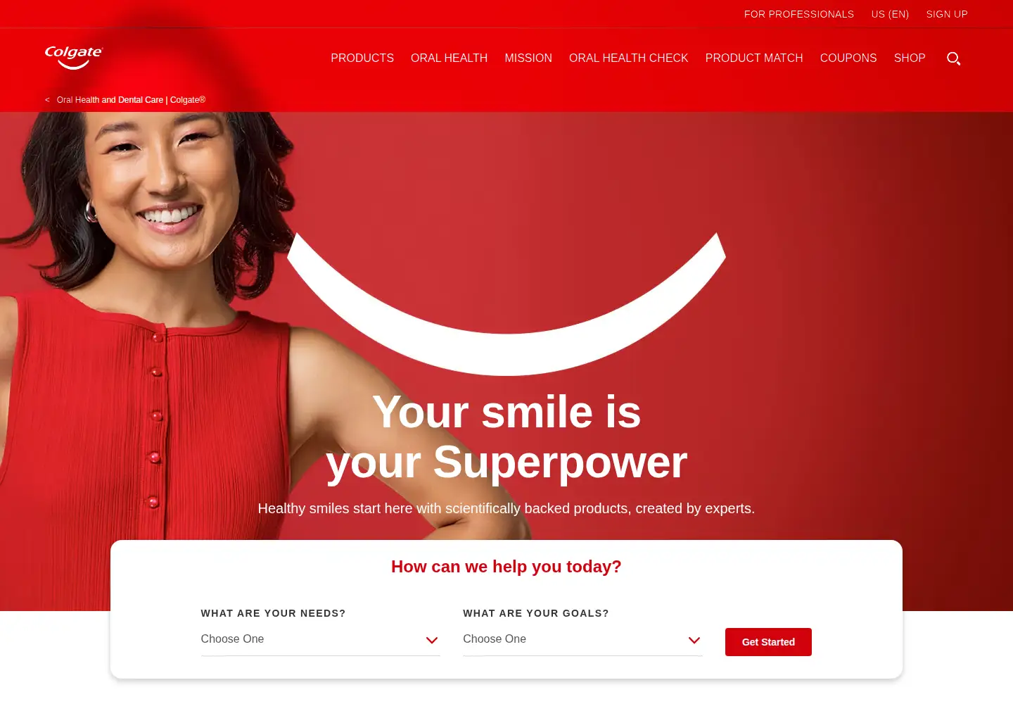 Screenshot of colgate.com