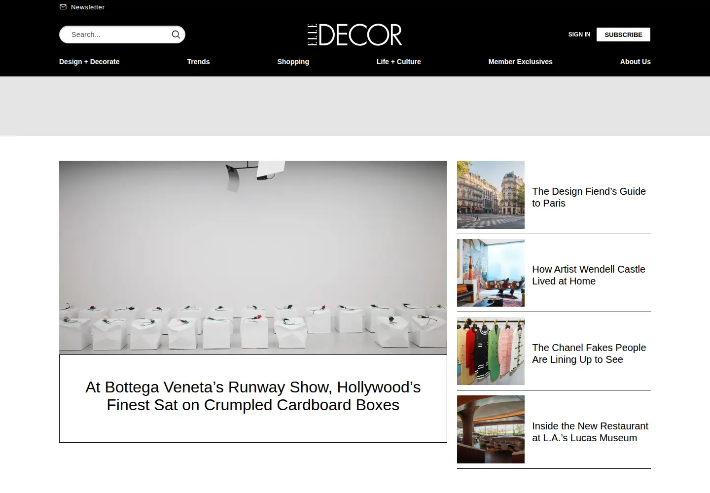 Screenshot of elledecor.com
