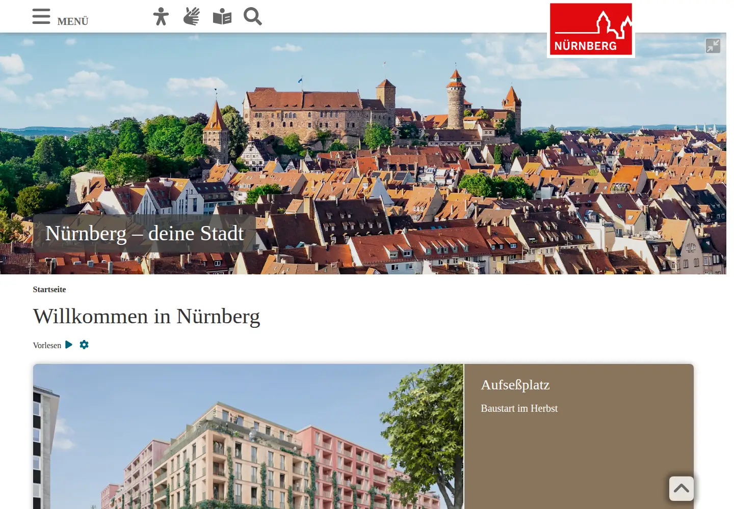 Screenshot of nuernberg.de