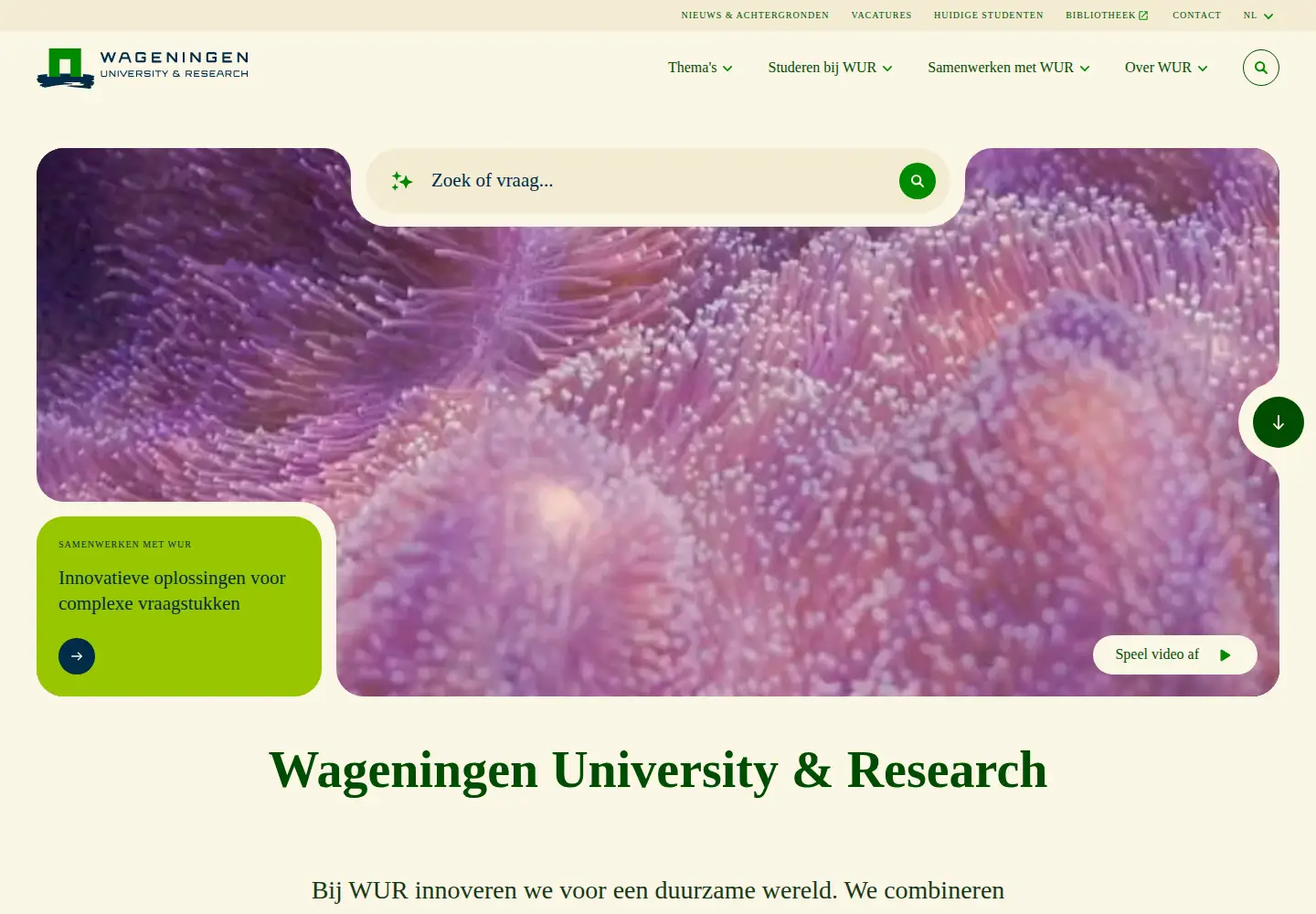 Screenshot of wur.nl