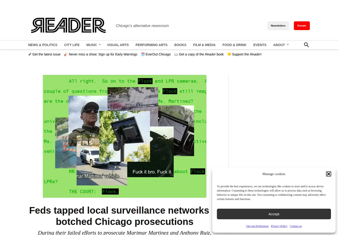 Screenshot of chicagoreader.com