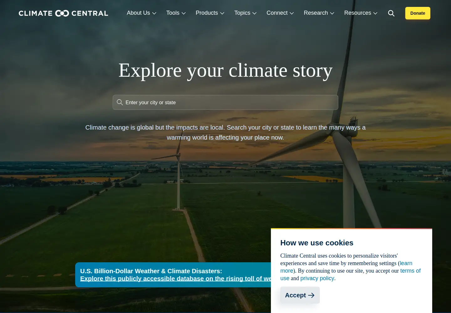 Screenshot of climatecentral.org