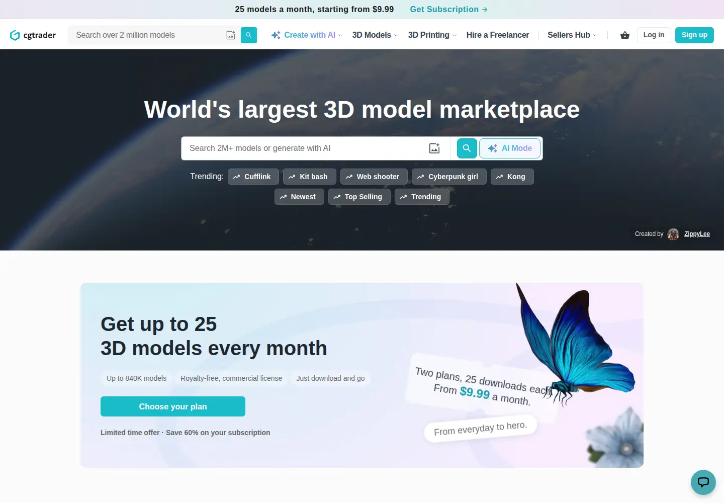 Screenshot of cgtrader.com