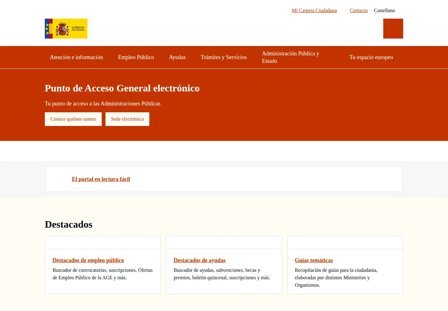 Screenshot of administracion.gob.es