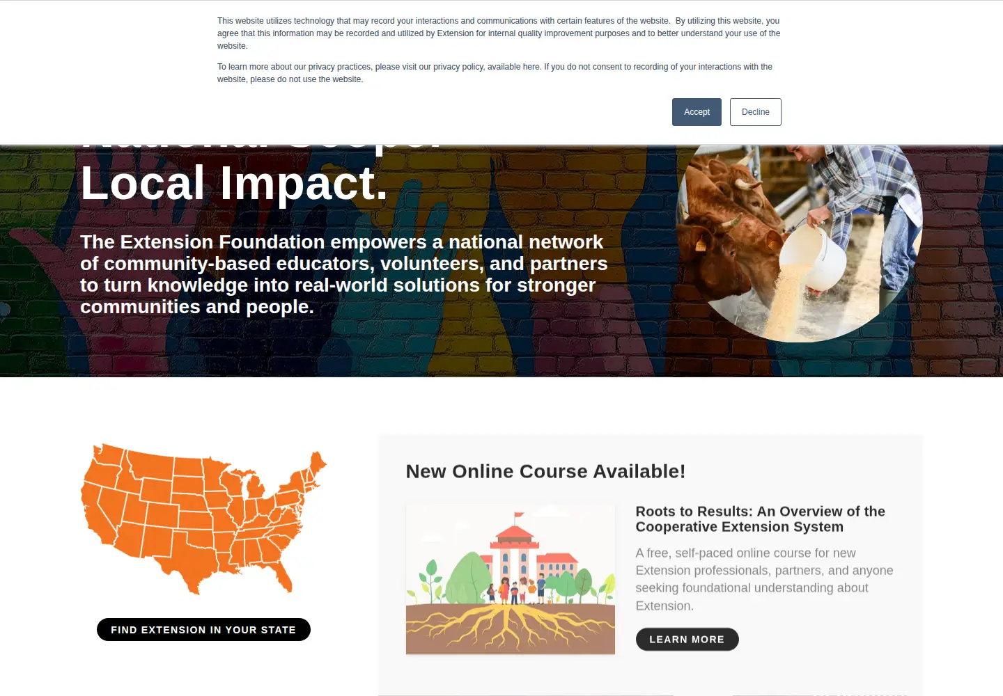 Screenshot of extension.org