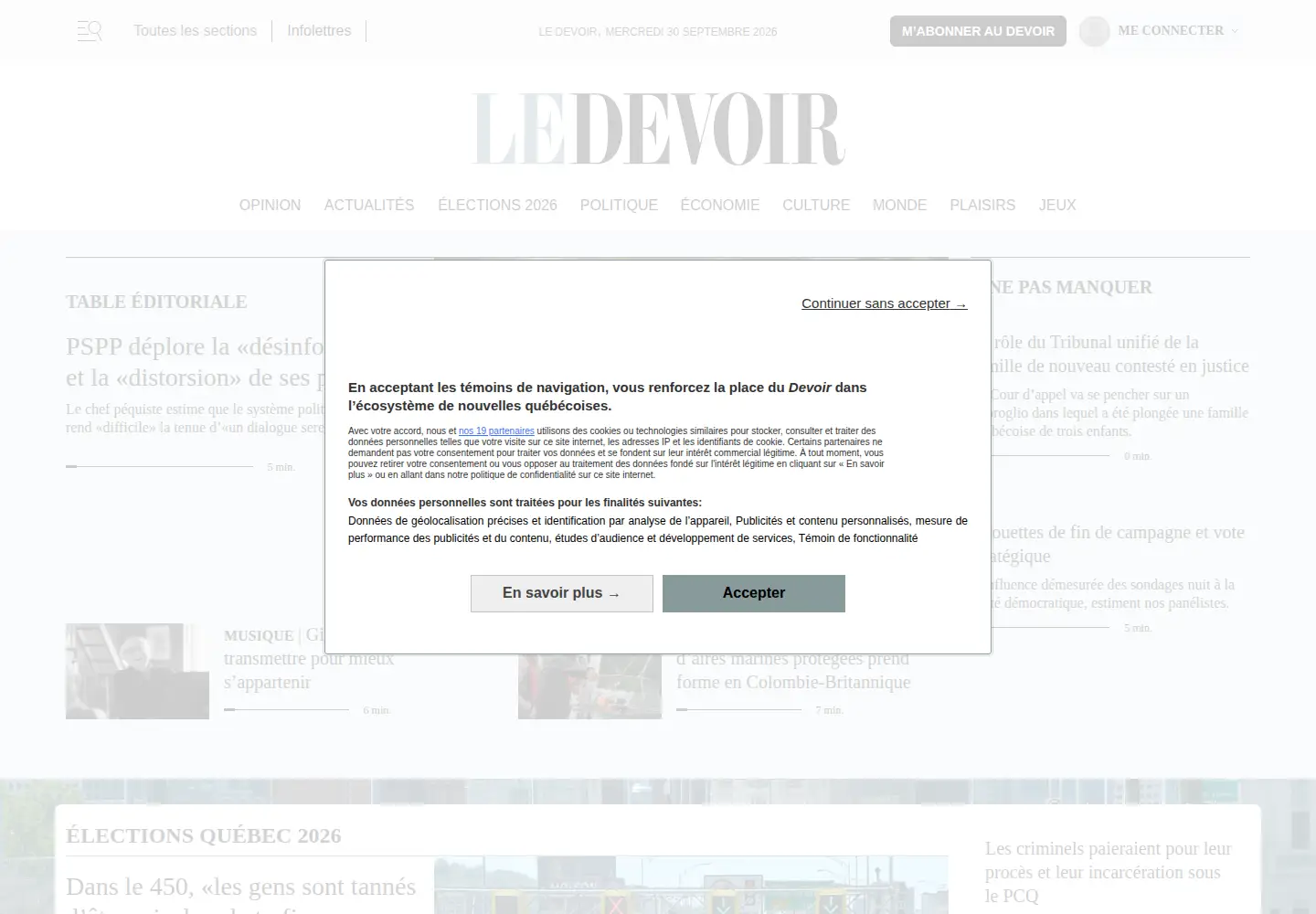 Screenshot of ledevoir.com