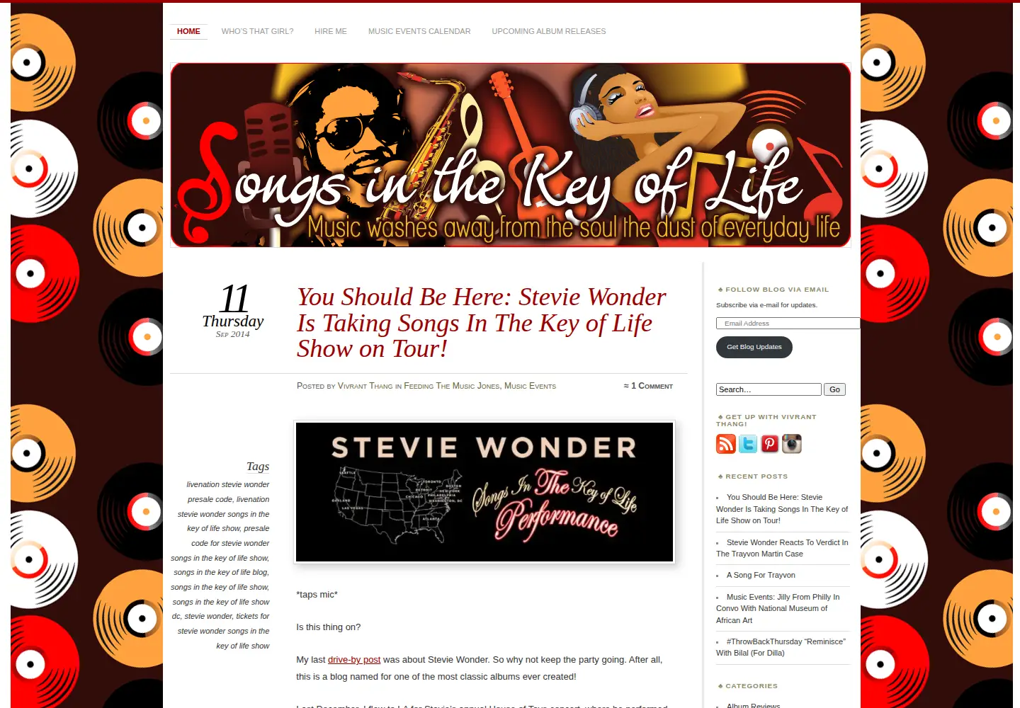 Captured homepage of songsinthekeyoflife.net in the current scan
