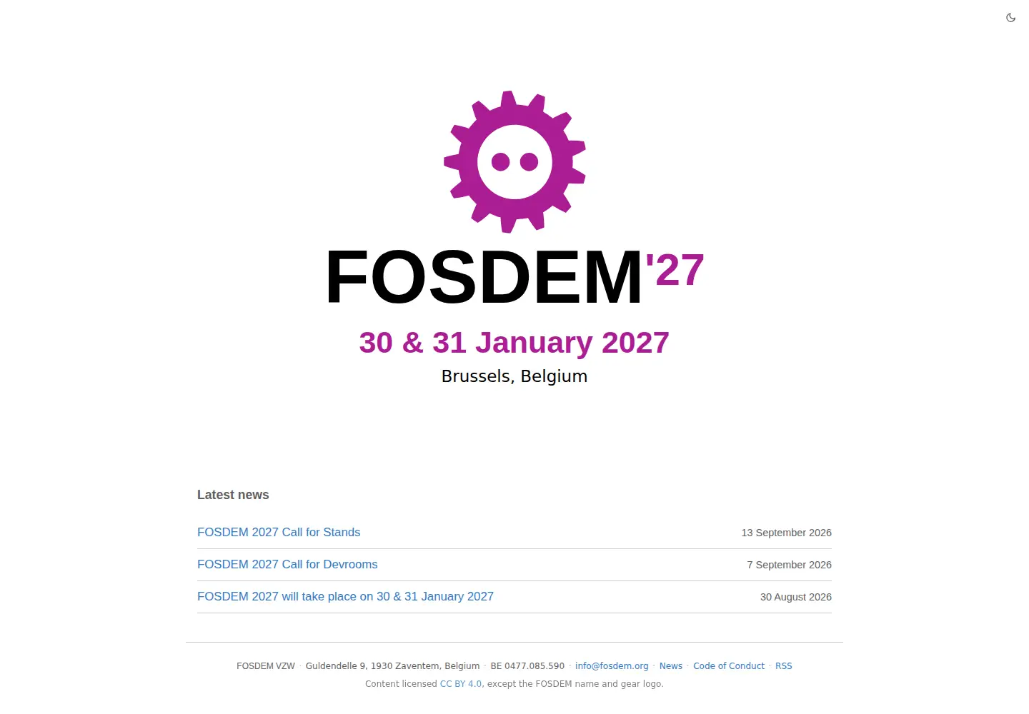 Screenshot of fosdem.org