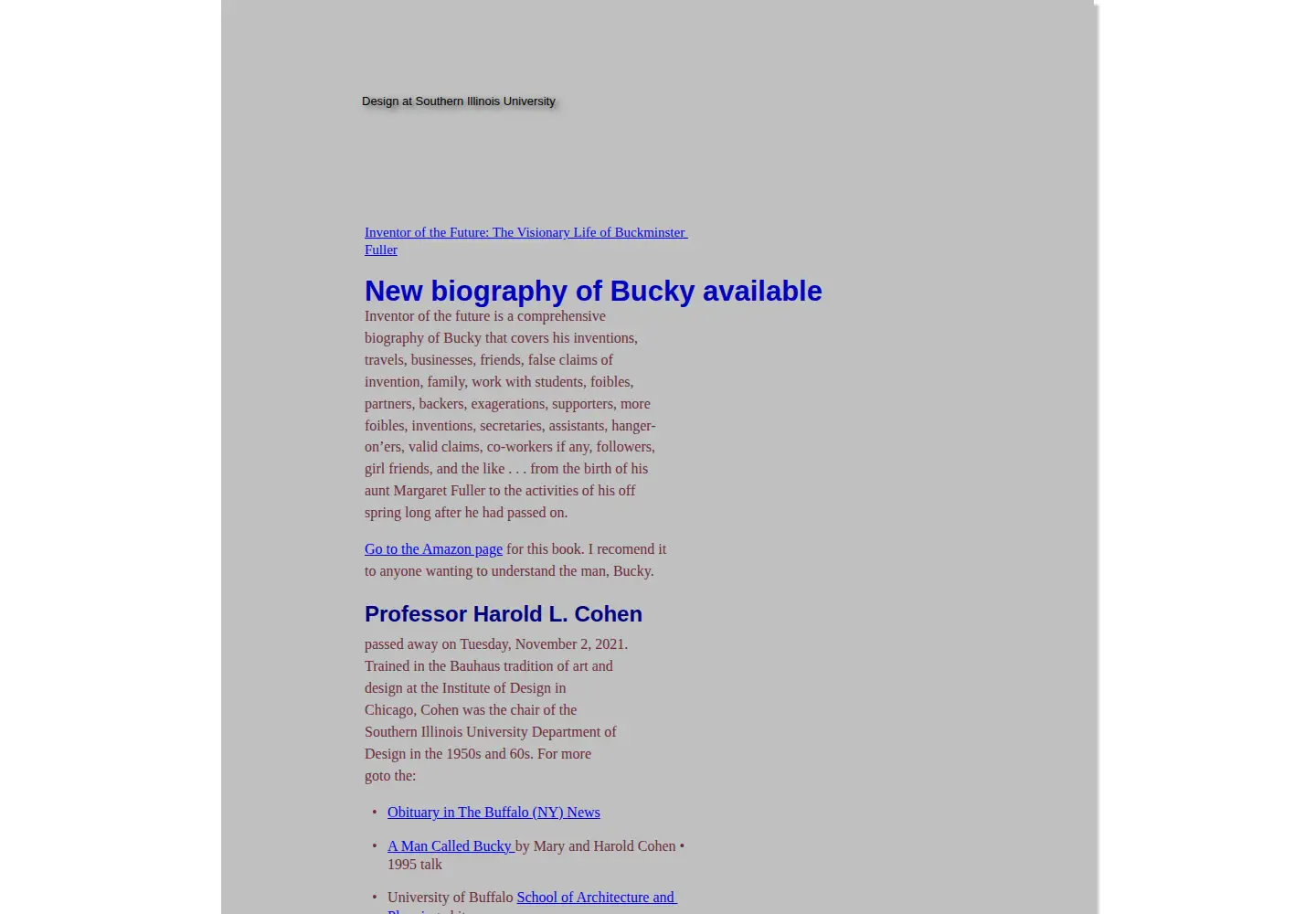 Captured homepage of siudesign.org in the current scan
