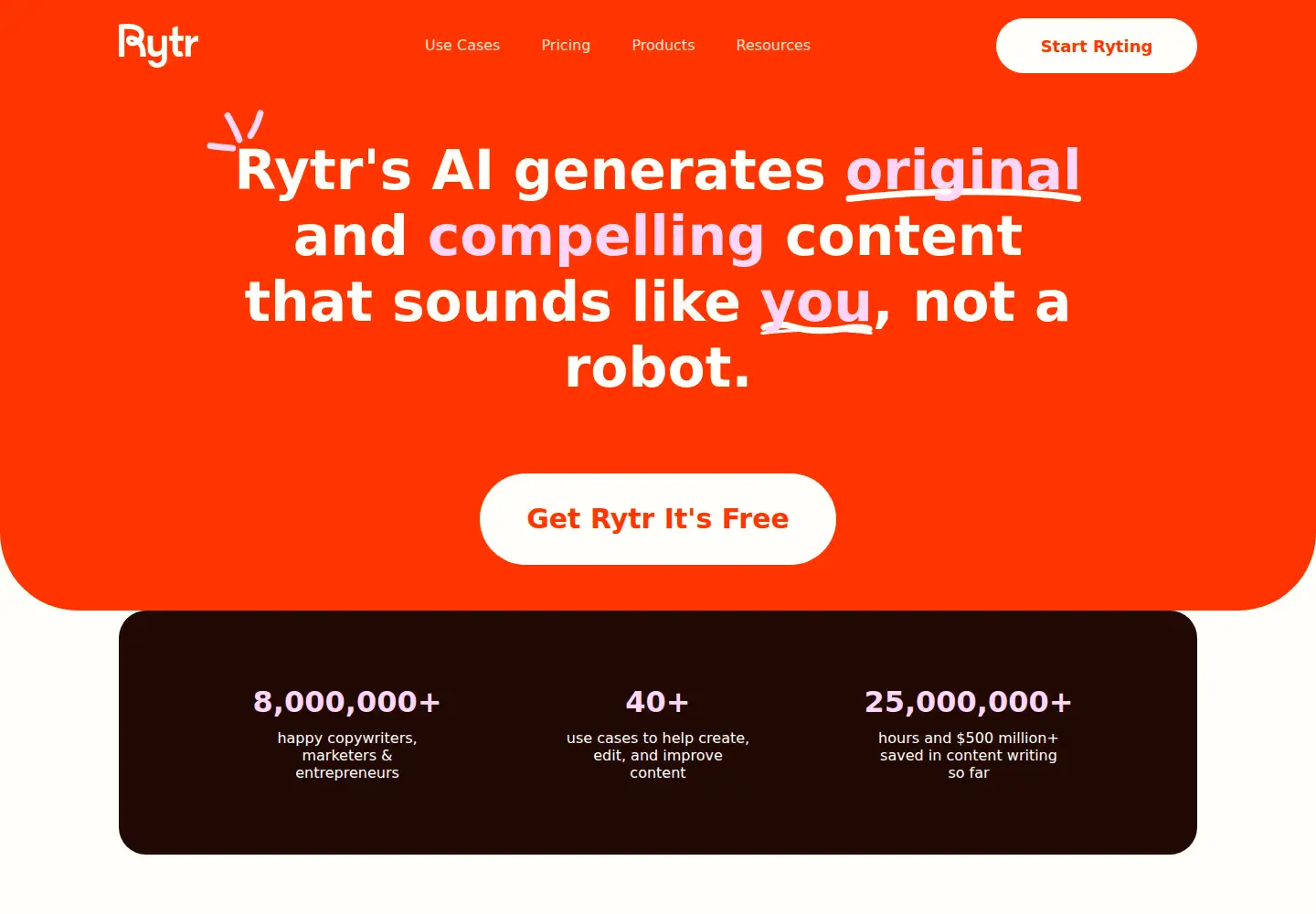 Screenshot of rytr.me