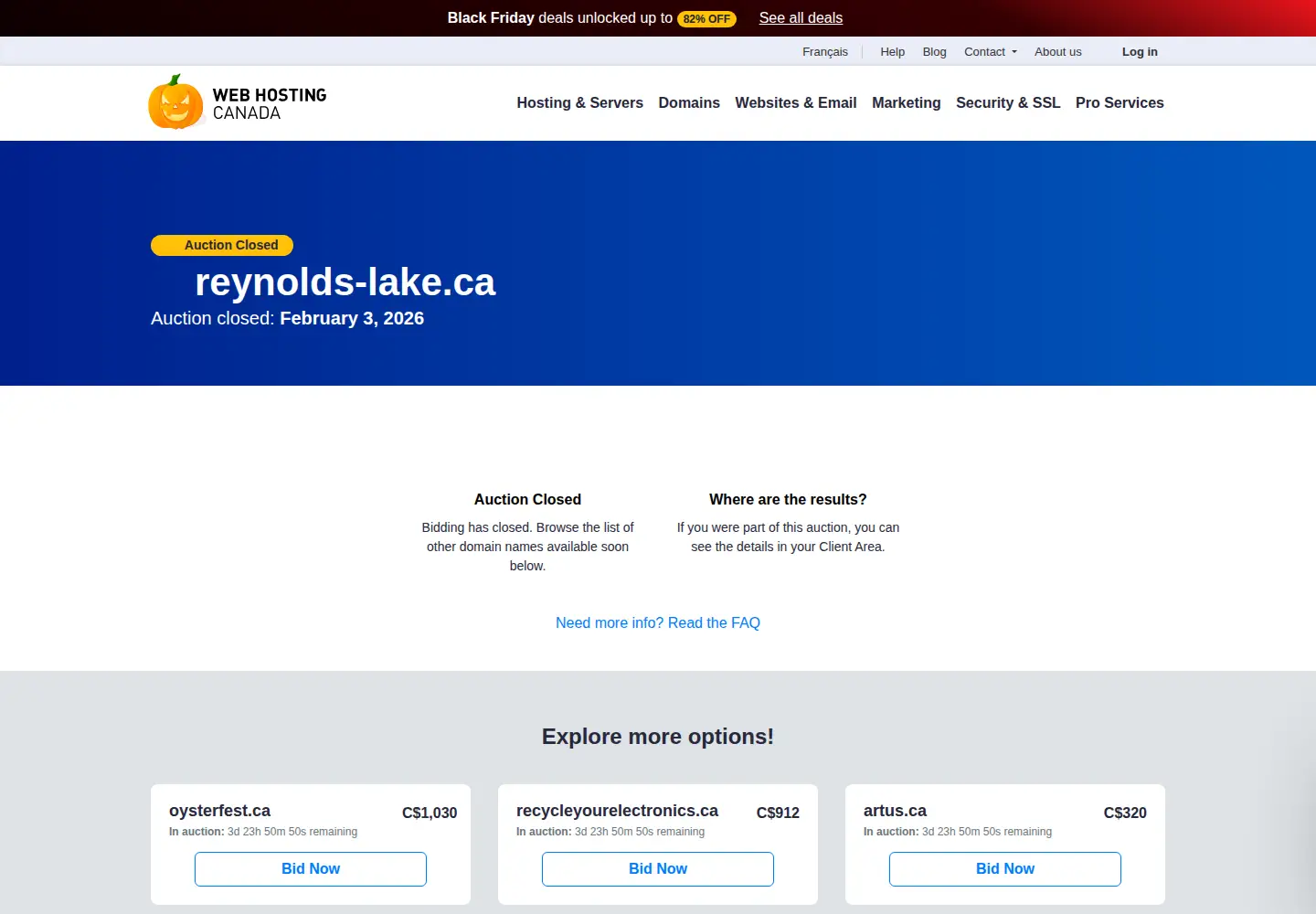Screenshot of reynolds-lake.ca
