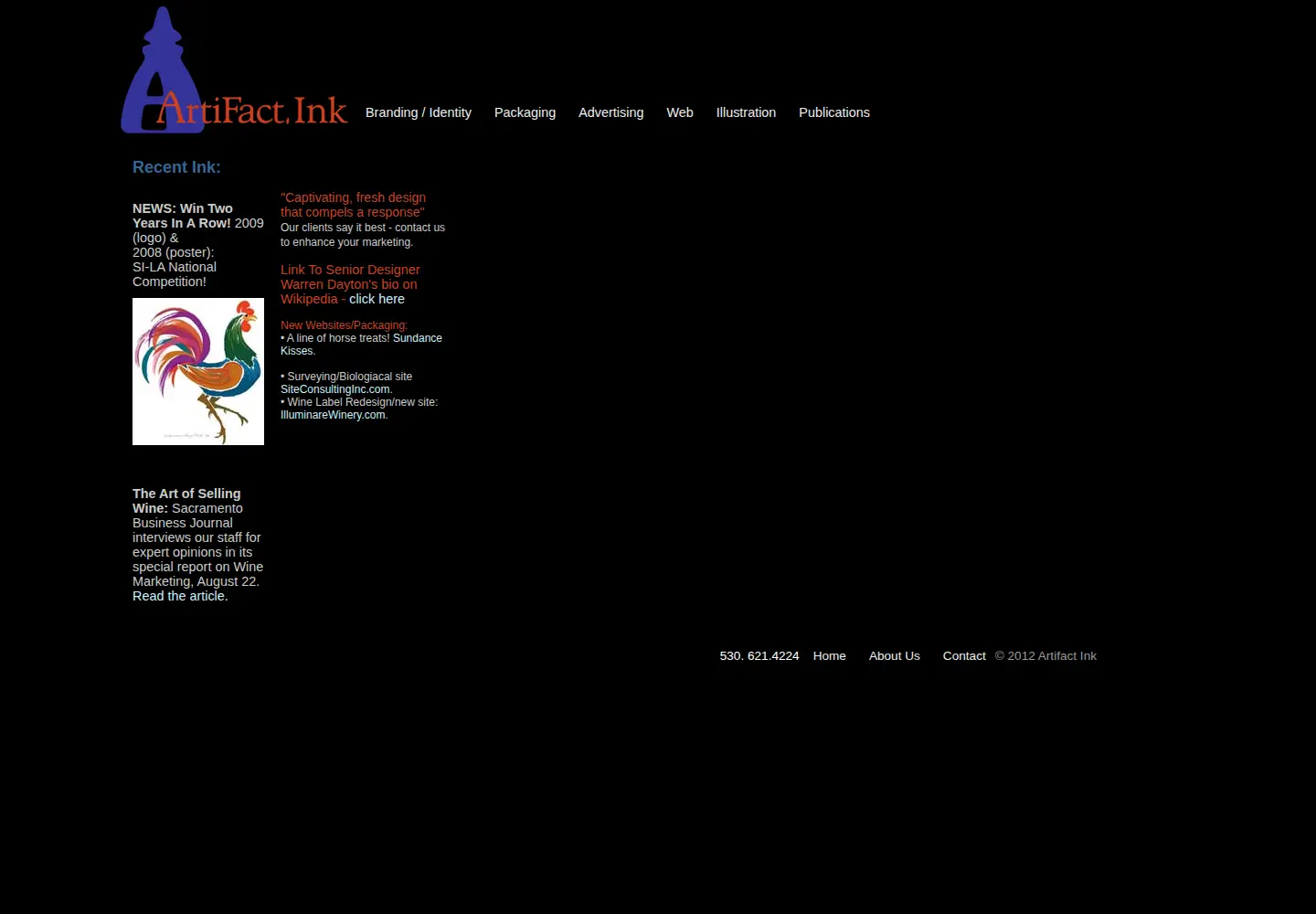 Screenshot of artifactink.com