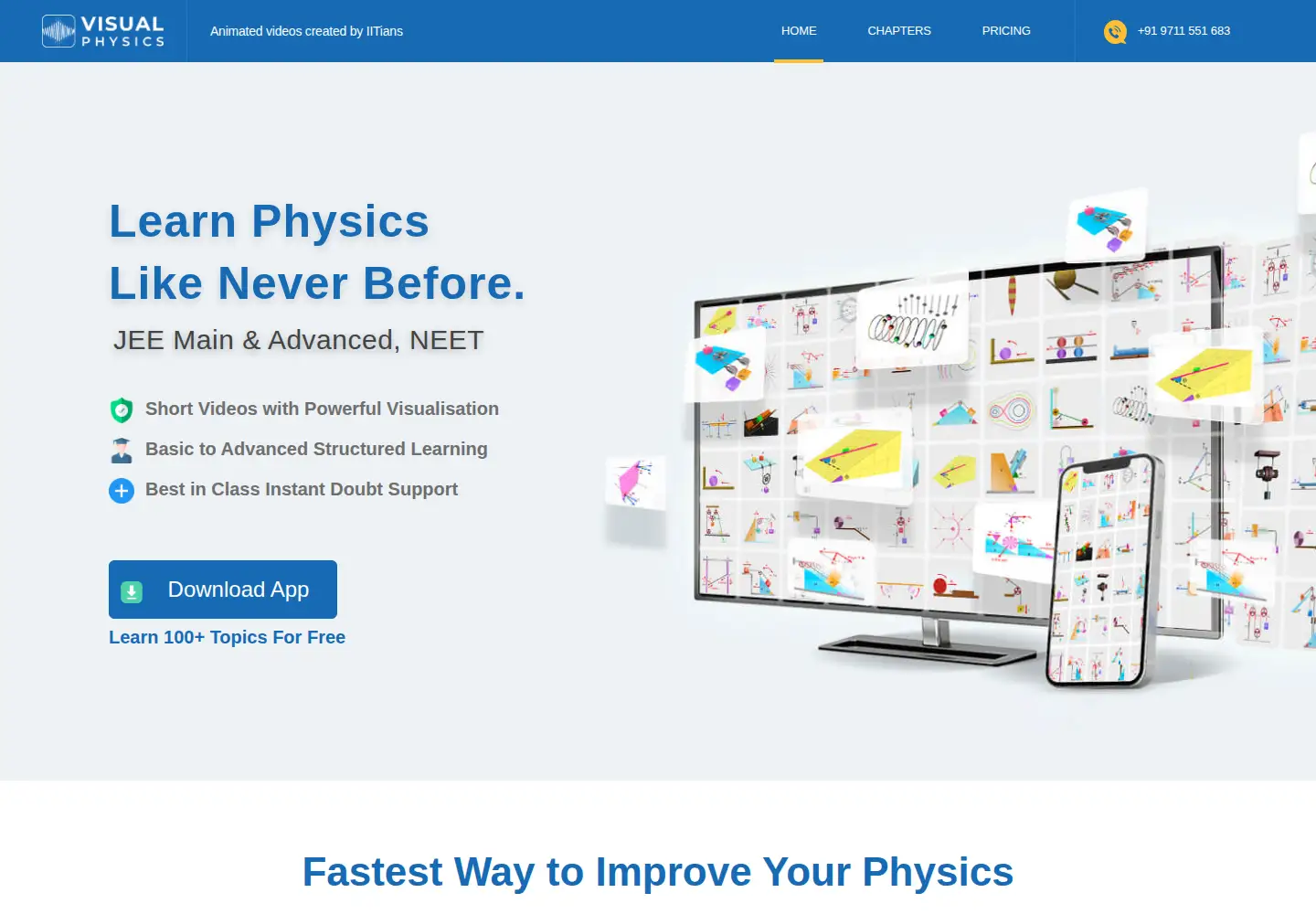 Screenshot of visualphysics.in