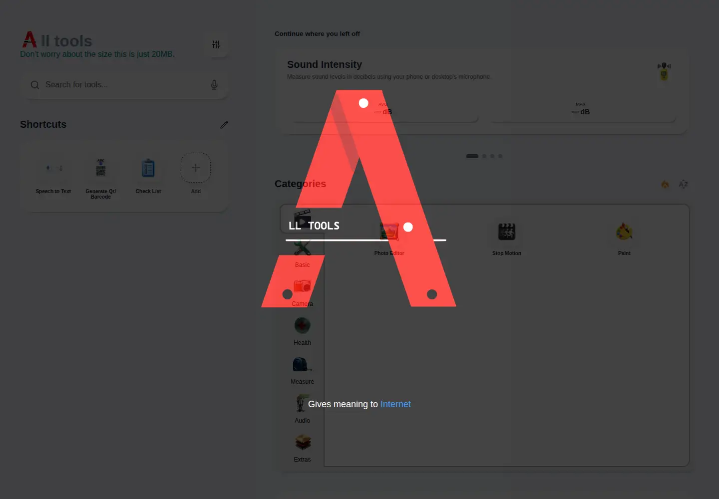 Screenshot of alltools.link