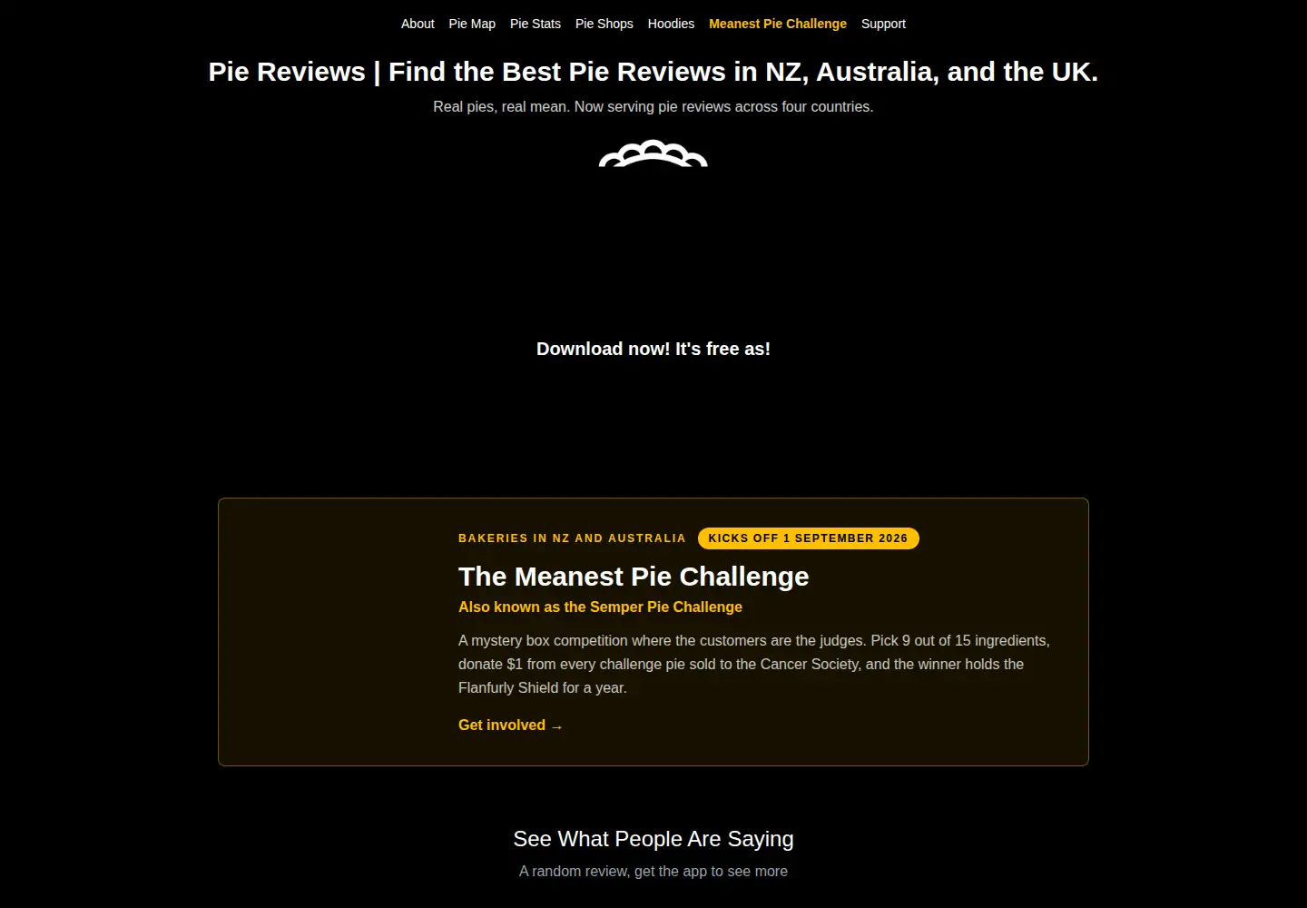 Screenshot of meanpies.co.nz