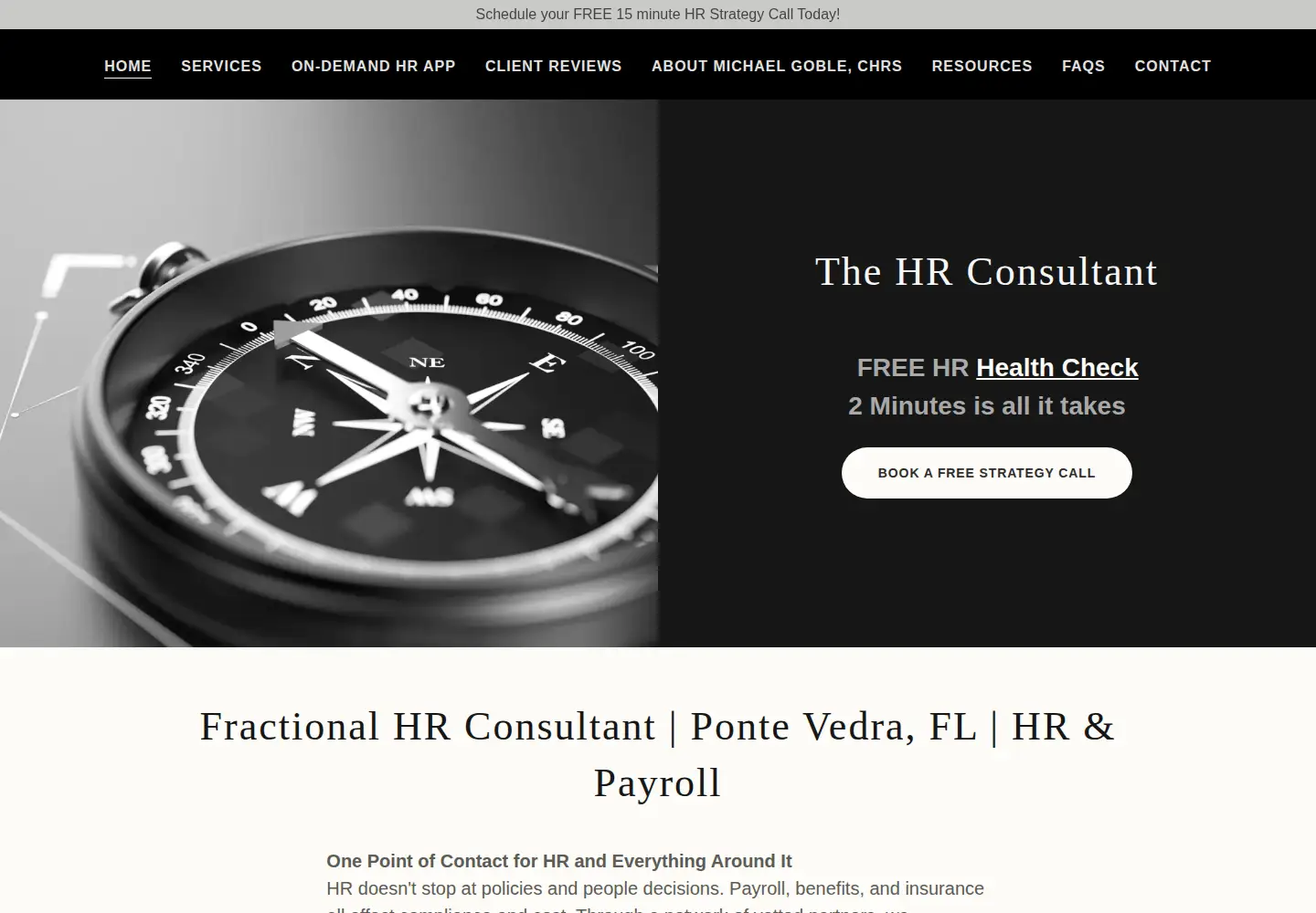 Captured homepage of thehrconsultant.org in the current scan